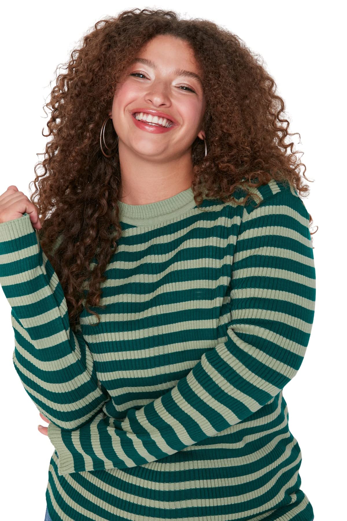 Trendyol Plus Size Sweater - Green - Regular