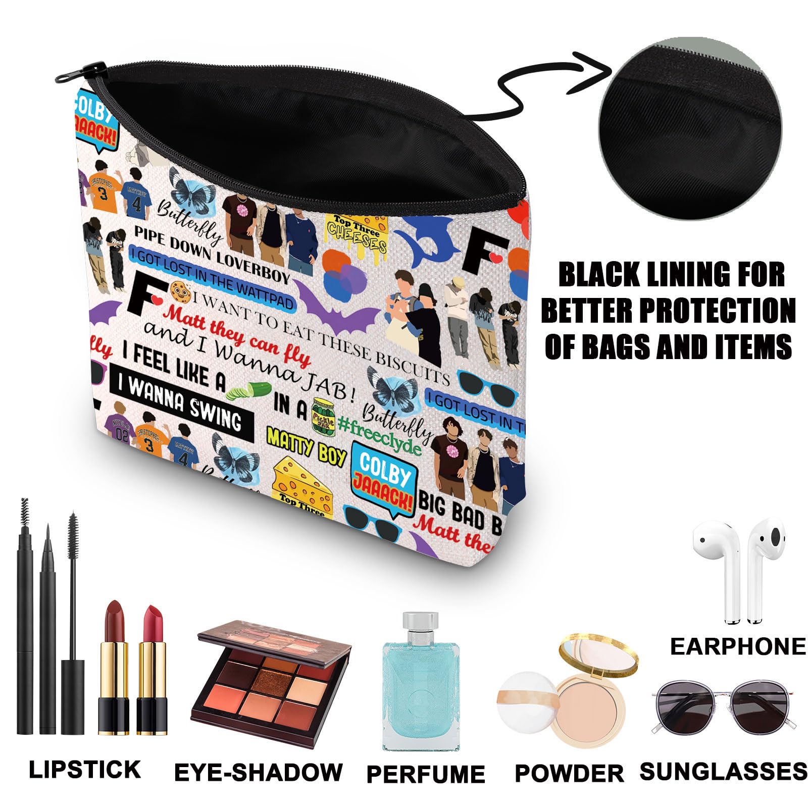 Sturniolo Makeup Bag Chris & Matt & Nick Gifts Team Orange Purple Blue Gifts Sturniolo Merch (wanna swing uk) - Image 3