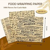 Vista 24 de OTOPETE 200 hojas de papel para alimentos, papel de envoltura de alimentos resistente a la grasa de 12 x 12 pulgadas, forro de cesta de sándwich