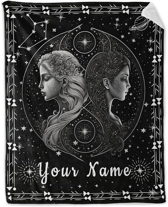 Personalized Gemini Throw Blanket for Women, 50