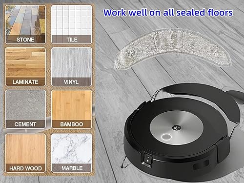 Miniatura 5 de Almohadilla de fregona compatible con iRobot Roomba Combo J7J7+Almohadilla de microfibra para trapear, almohadillas de repuesto de limpieza lavables