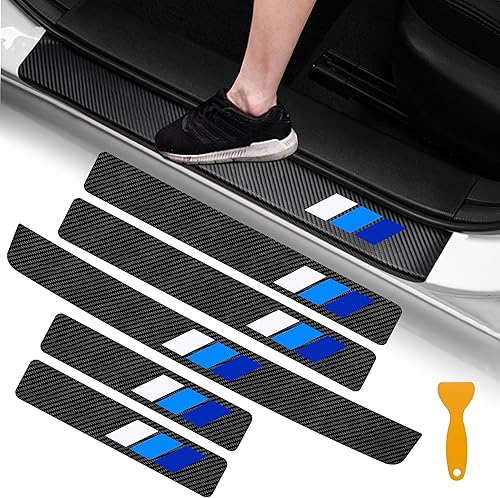 YOSRTER 5 calcomanĂas decorativas para umbral de puerta, ajuste universal para todos los automĂłviles, protector de umbral de puerta de cuero de YOSRTER 5 calcomanĂas decorativas para umbral de puerta, ajuste universal para todos los automĂłviles, protector de umbral de puerta de cuero de