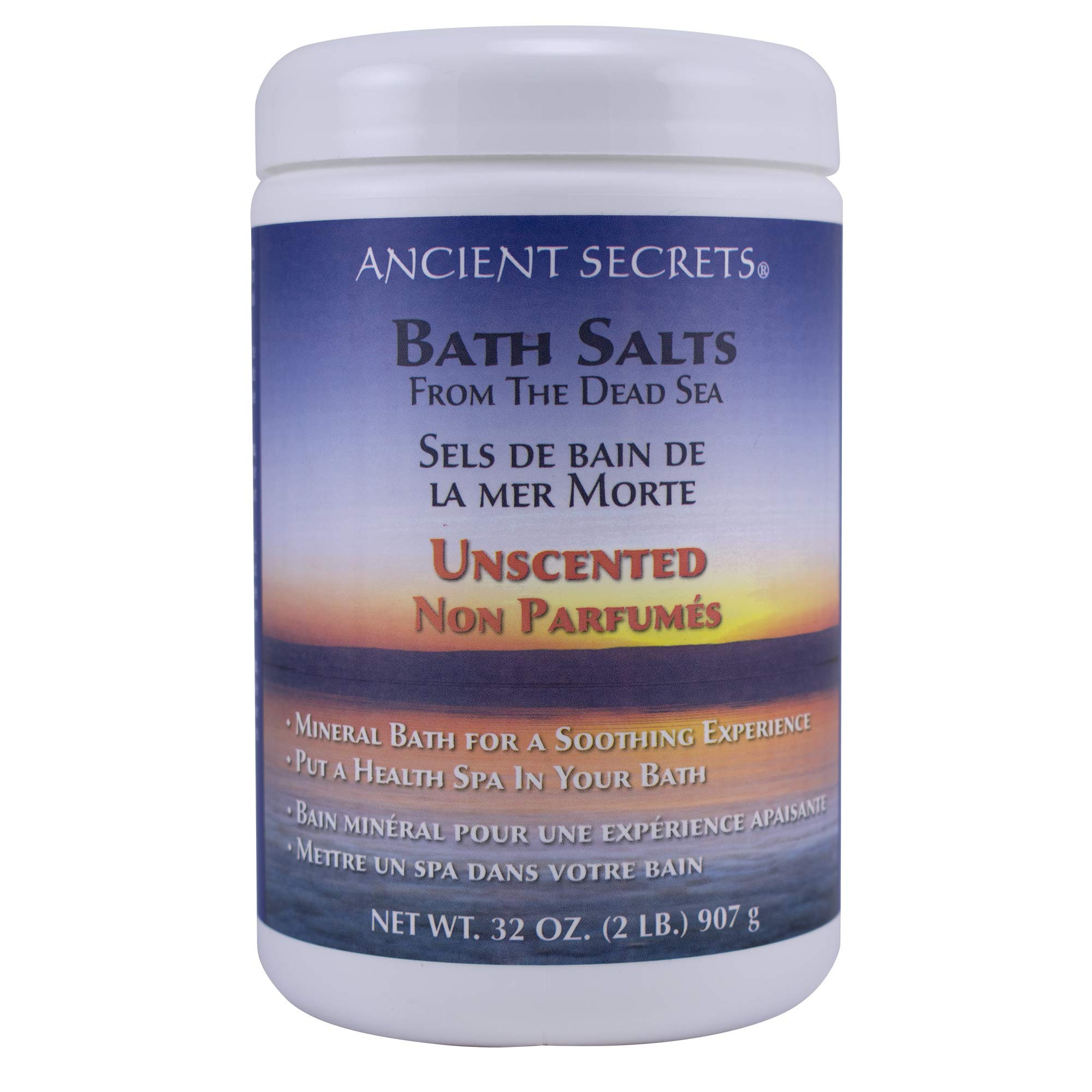 Ancient Secrets Mineral Baths, Aromatherapy Dead Sea, Unscented, 32 oz (2 Lbs) 908 G (Pack of 2)