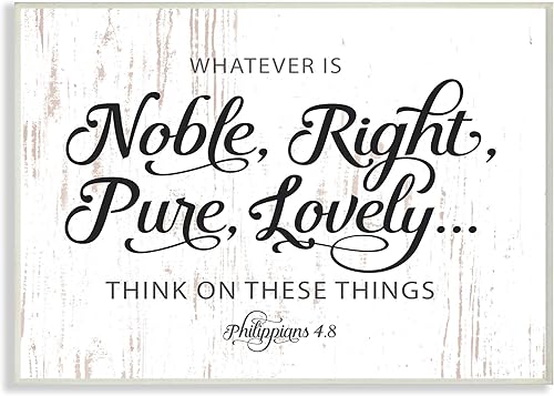 The Stupell Home Decor Collection Noble Right Pure Lovely - Placa artística de pared, multicolor