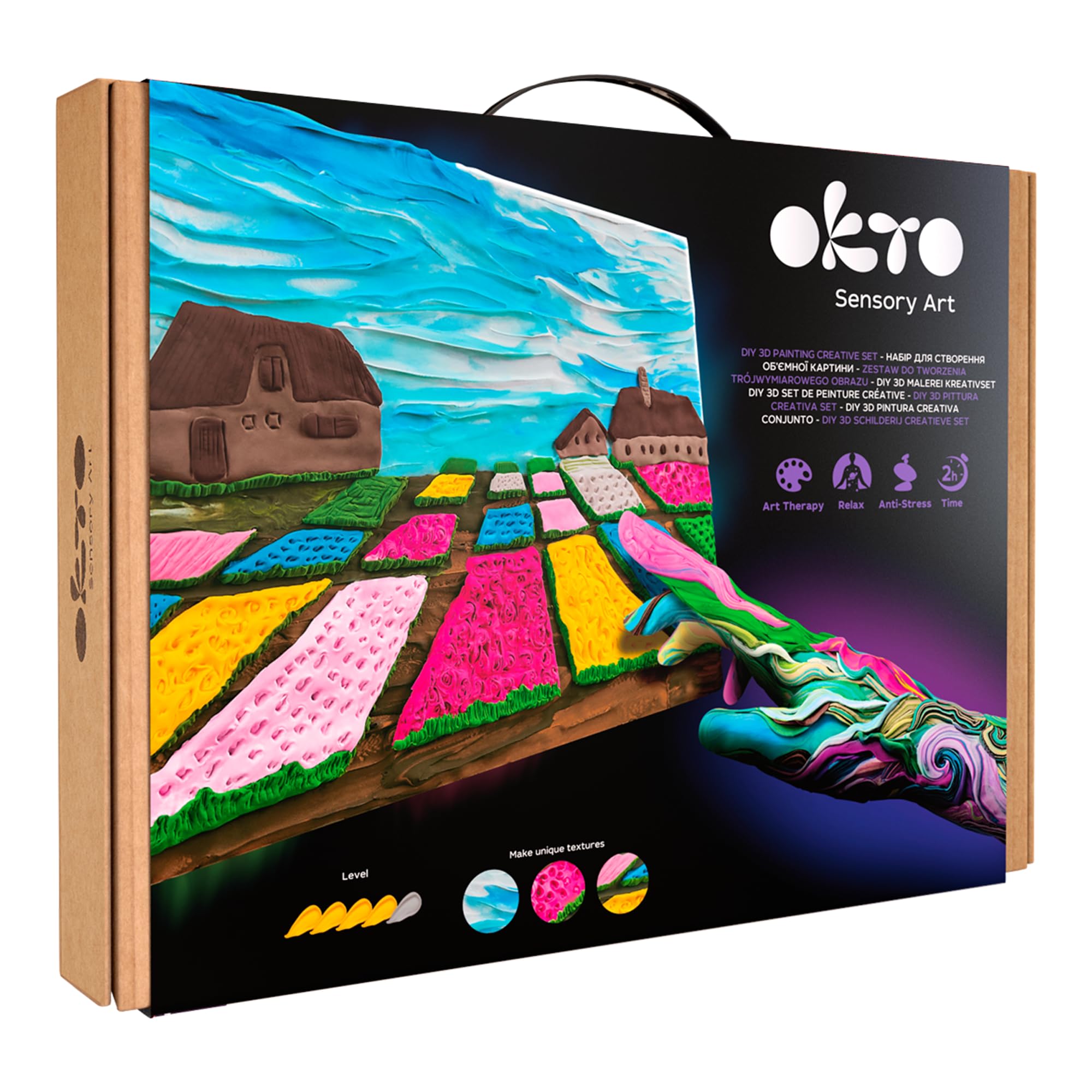 OKTO Oktoclay – Flower Beds in Holland Schaumfarben-Set – Mehrfarbiges 3D-Kunstset zum Kneten und Gestalten