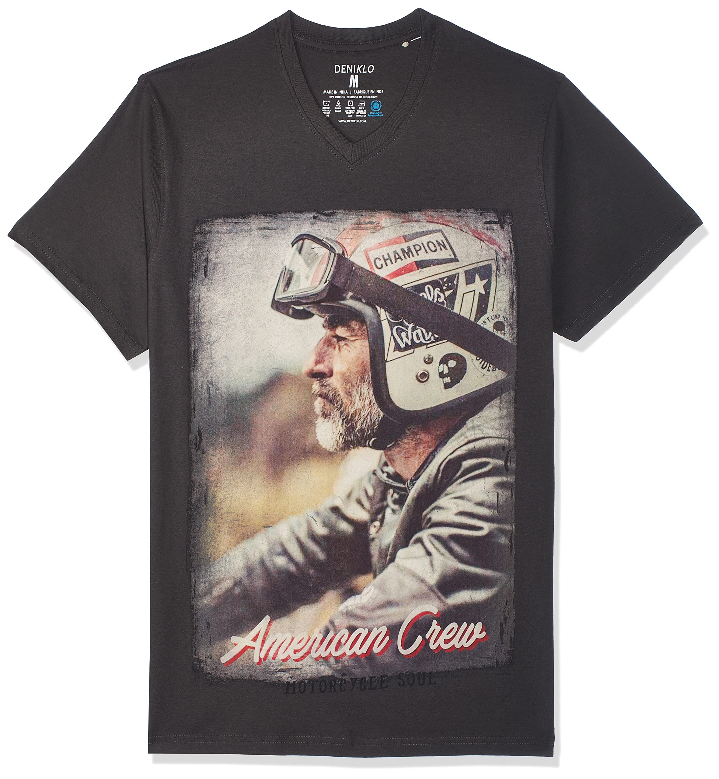 DenikloPrinted V Neck T-Shirt For Men