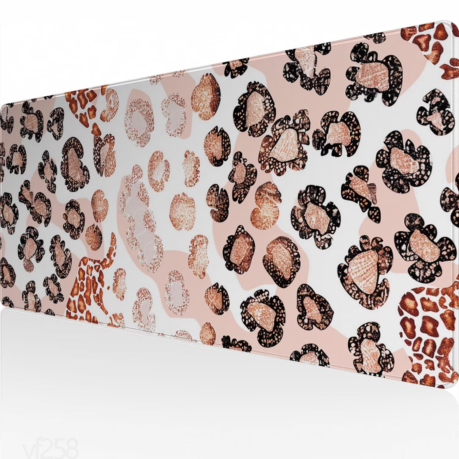 Alfombrilla Ratón rosa Alfombrilla Raton 1500x800x3mm, Leopardo Alfombrilla de Ratón Extendida de Gran Tamaño con Bordes Cosidos, Protector Escritorio, Antideslizante, Alfombrilla Ratón Gaming YF-258