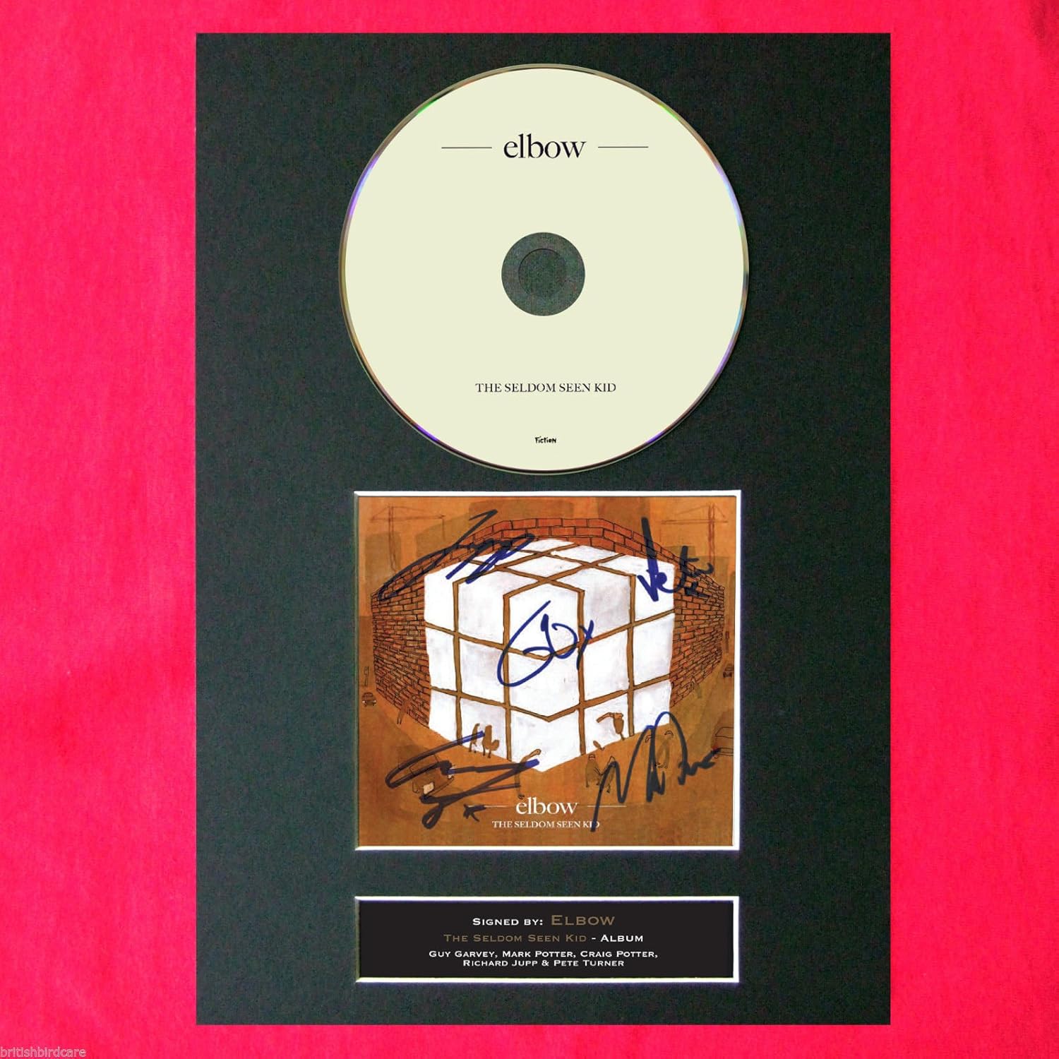 ELBOW The Seldom Seen Kid Album Signed CD COVER MOUNTED A4 Autograph
