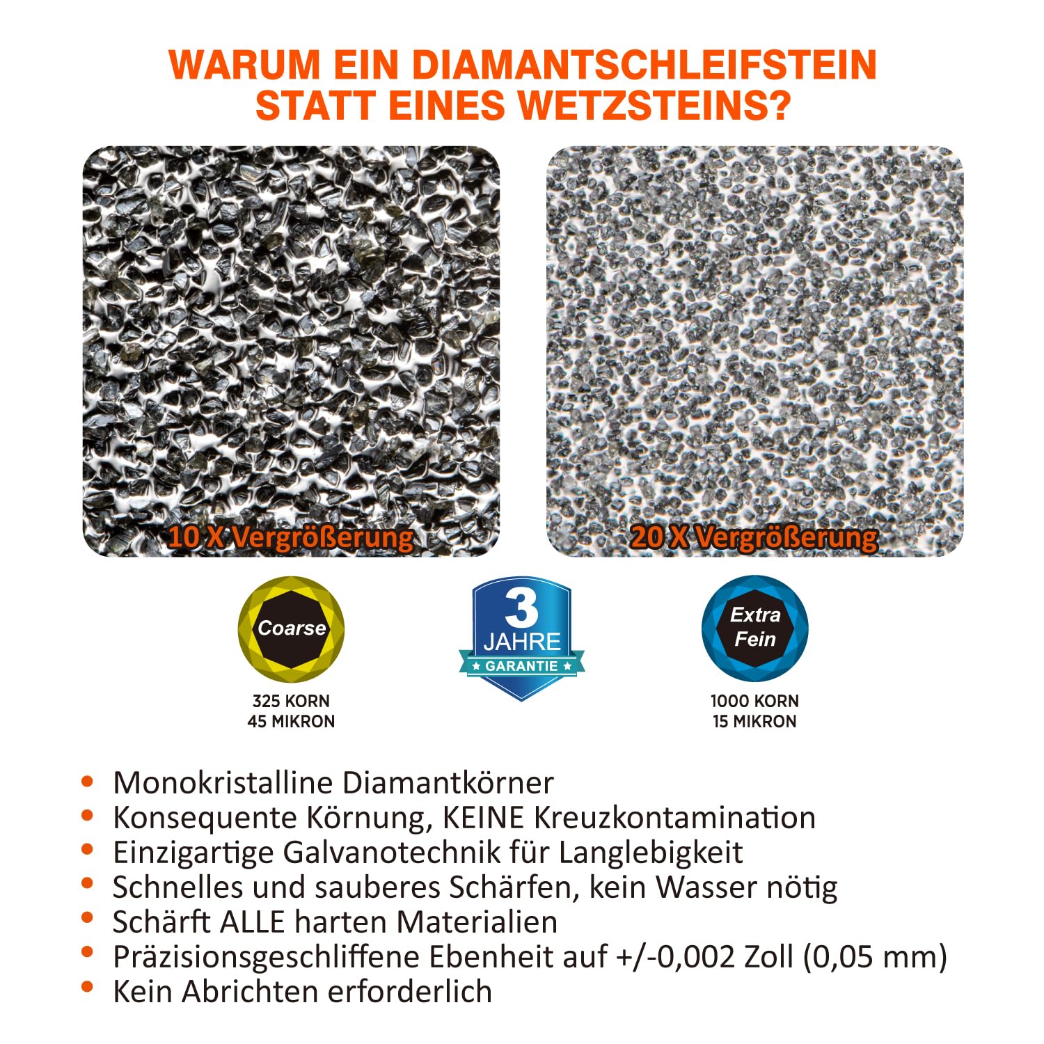 SHARPAL 168H Diamant Schleifstein Grob 325 / Extrafein 1000 Doppelseitig Wetzstein – Professioneller Messerschärfer mit Winkelführer & rutschfester Unterlage (200 x 75 mm)