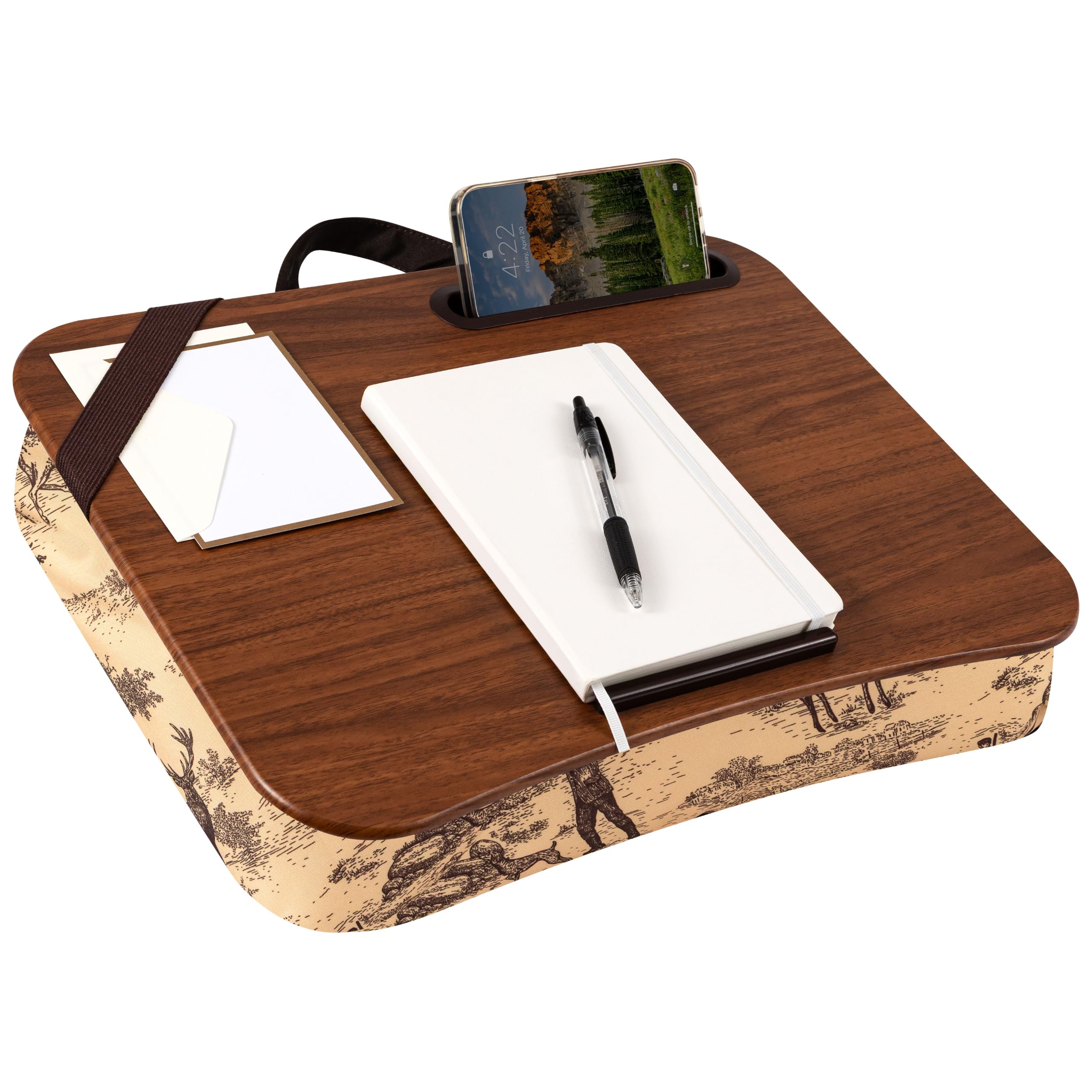 LAPGEAR Designer Lap Desk – Rustic Brown, Fits 15.6" Laptops