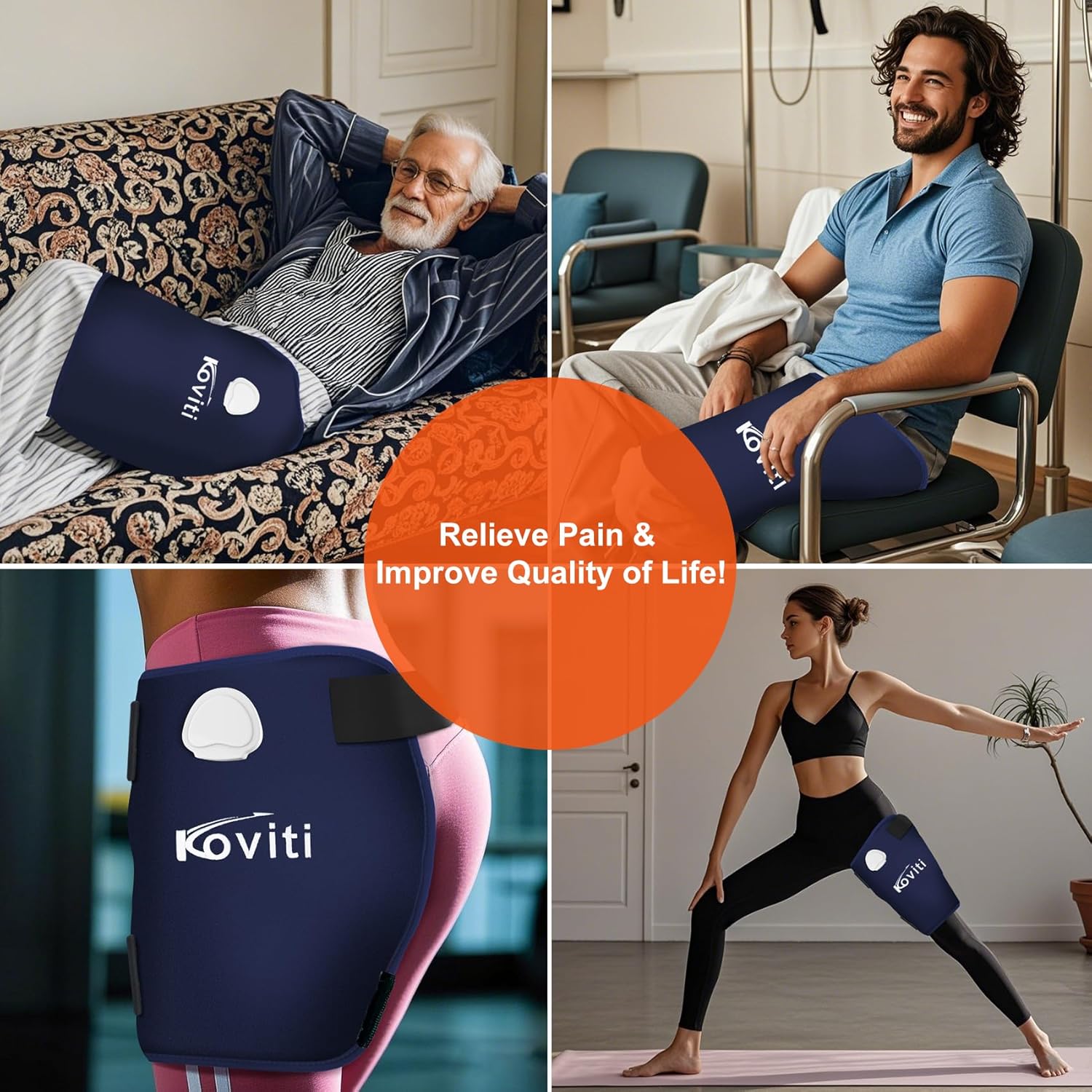 Koviti Hip Heating Pad for Sciatica Pain Relief - Hip Brace, Electric Heat Pad for Lower Back Thigh Buttock, Hot Physical Therapy Gifts for Women Men, Mom, Dad(XL)