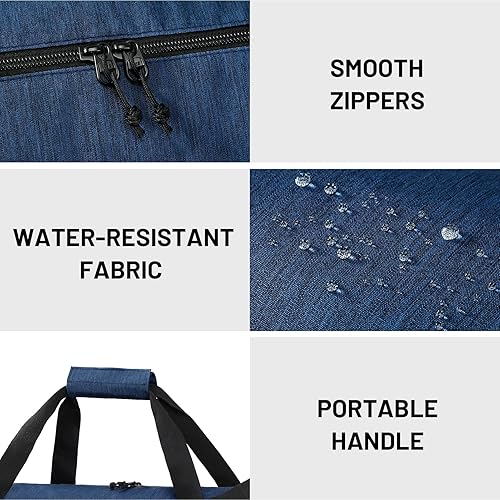 Miniatura 7 de MIER Bolsa de deporte redonda con compartimento para zapatos y bolsillo húmedo, bolsa de mano ligera para hombres y mujeres, entrenamiento, fitness