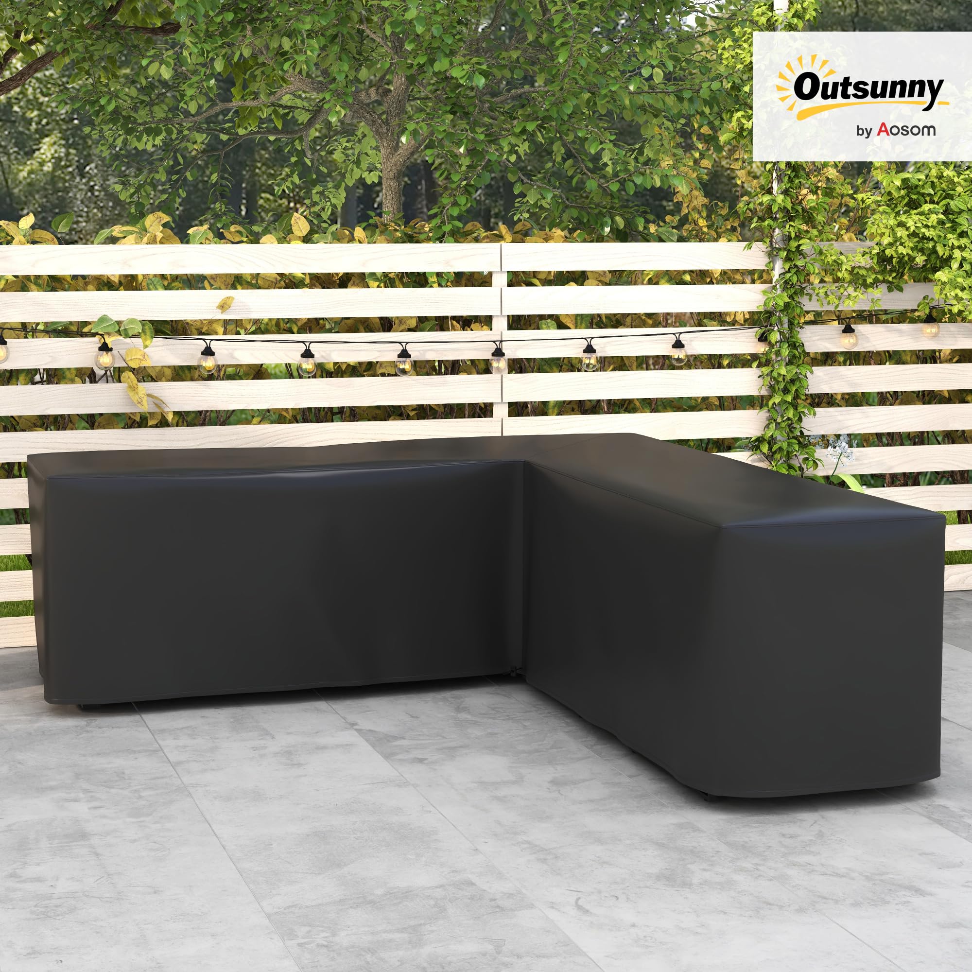 Outsunny Housse de Protection Étanche d'Angle 250L x 250l x 79H cm Noir