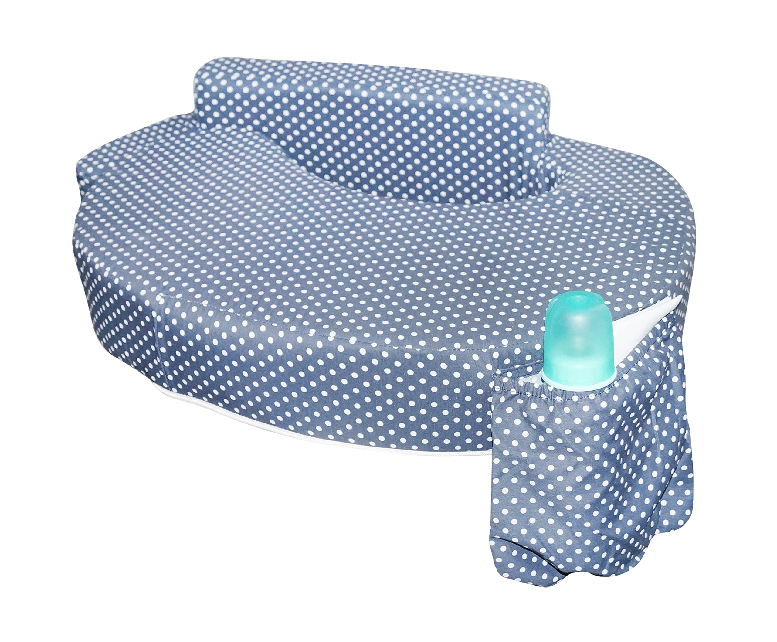 Oscar Home Nursing Pillow for Breastfeeding &Amp; Bottle Feeding, Enhanced Posture Support with Double Straps. Great for Breast Feeding Moms (Grey Polka Dot)