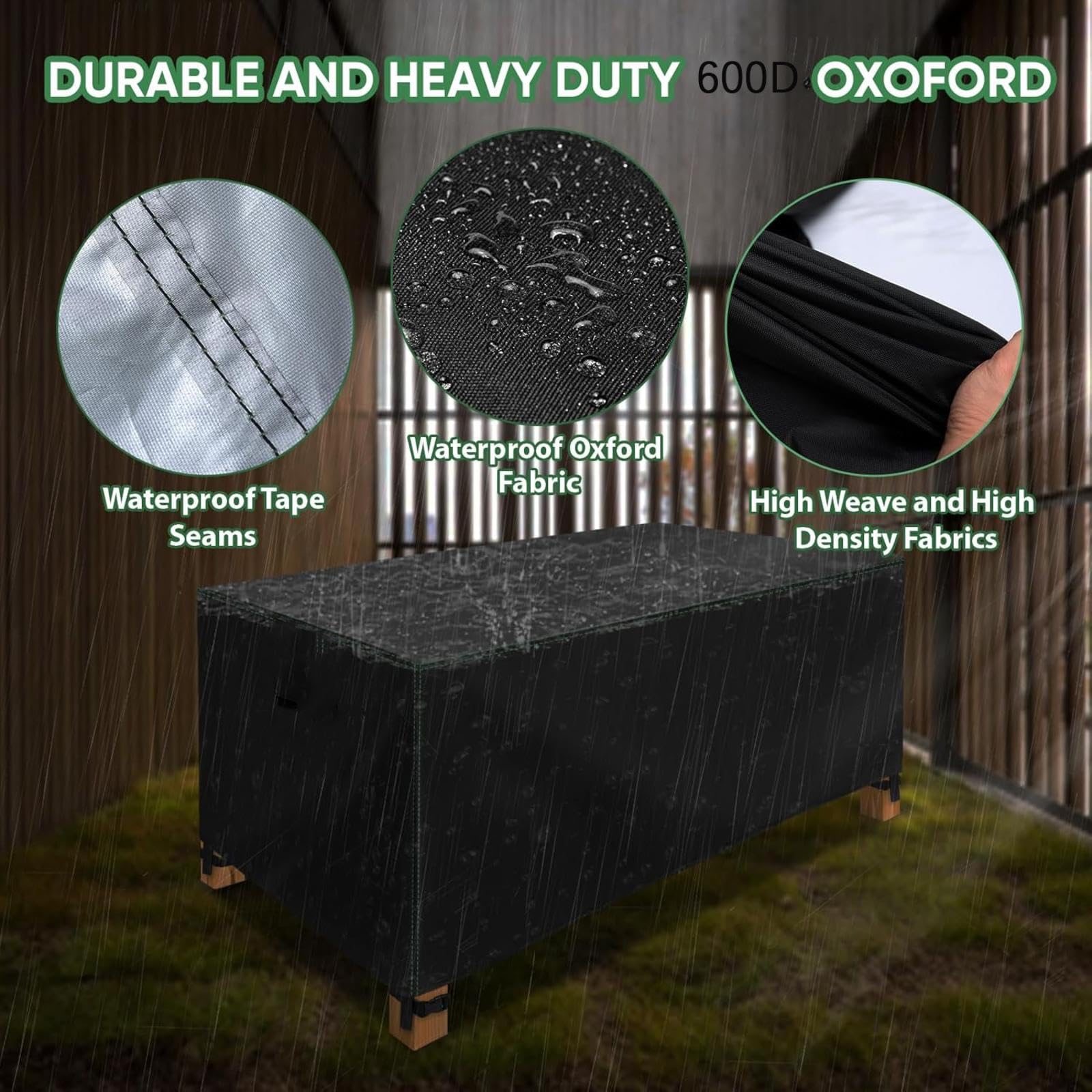 145 x 70 x 80 cm/LxPxA Alt., Copertura impermeabile per mobili da giardino, copertura per divano da giardino, impermeabile, anti-UV, resistente, per tavolo rettangolare e set di sedie