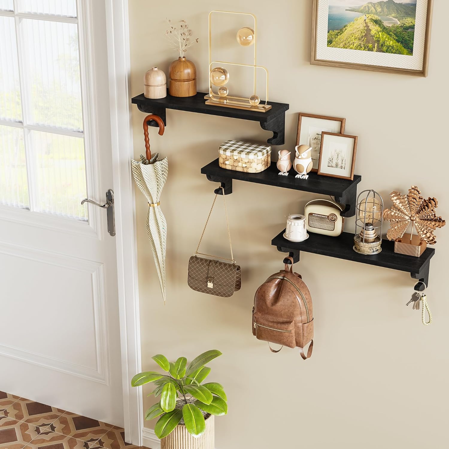 Alsonerbay Corner Shelves and Floating Shelves Bundle