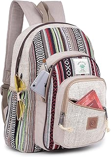 Natural Handmade Large Multi Pocket Hemp Nepal Backpack