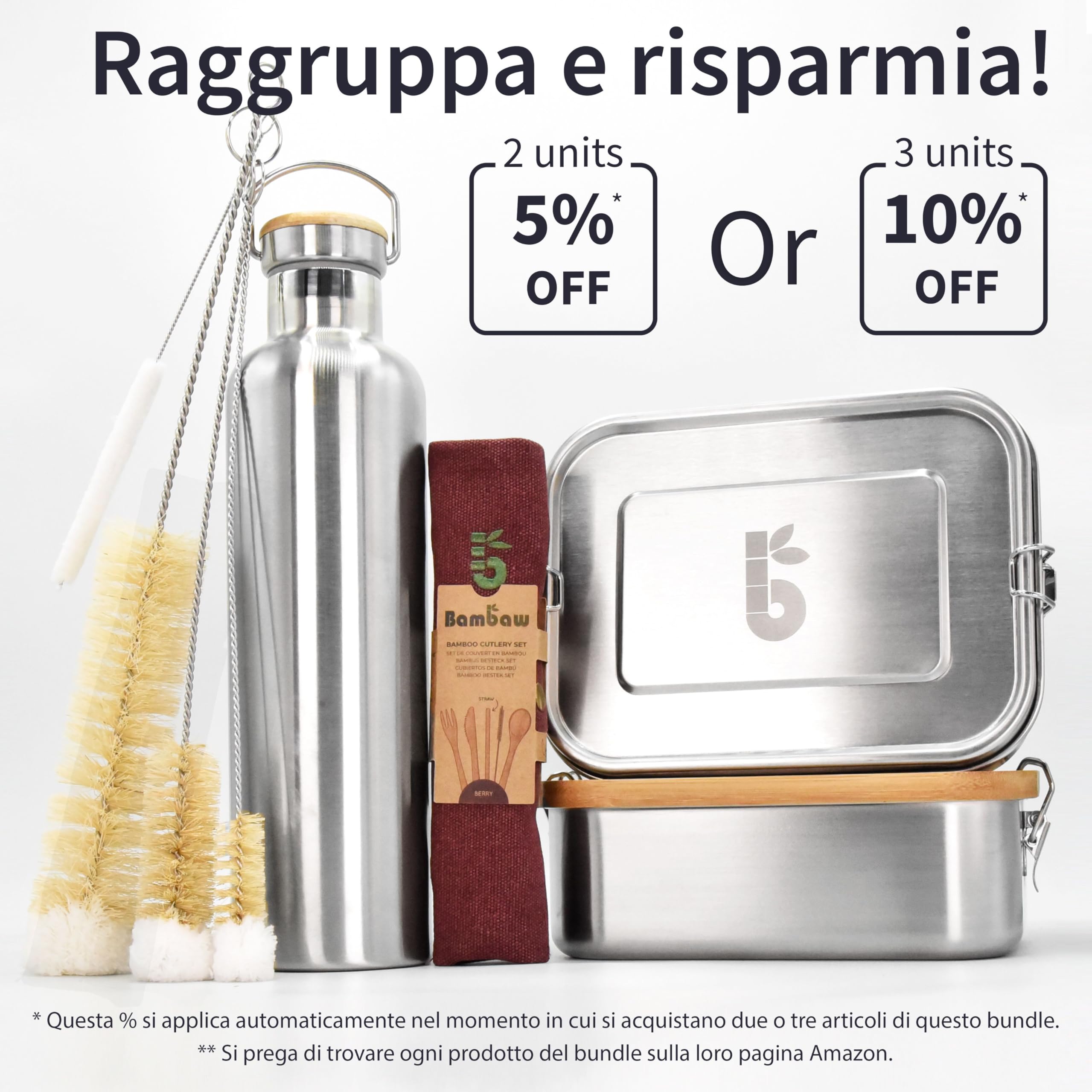 Bambaw Bottiglia Termica 1 Litro, Borraccia Acciaio Inox, Bevande Calde E Fredde, Borraccia Termica 1 Litro, Borracce Termiche, Bottiglia Isotermica, Borraccia Metallo, Water Bottle