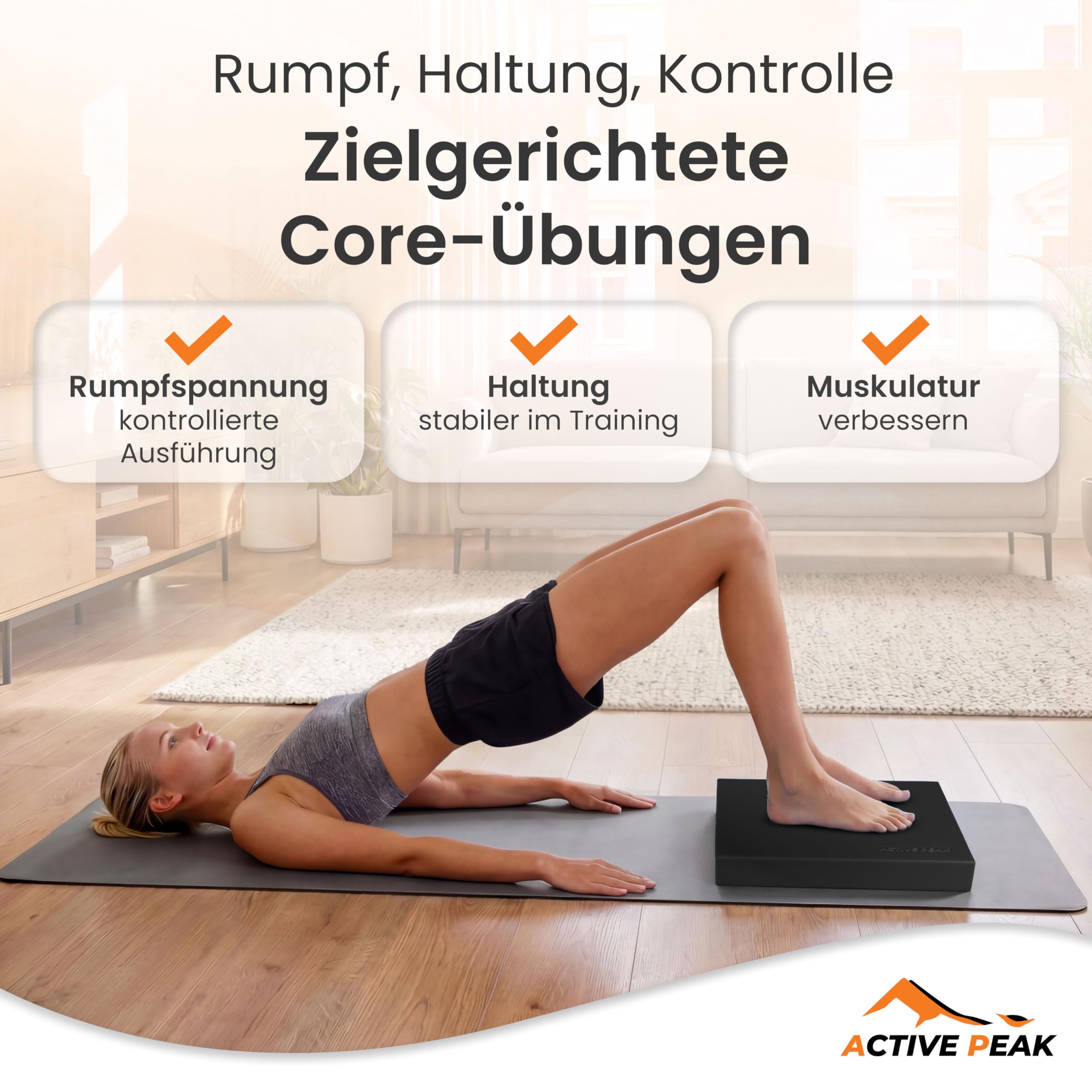 Premium Balance Pad XXL Gleichgewichtskissen für Balance- & Stabilitätstraining, Ideal für Yoga, Pilates & Core-Training Physiotherapie- & Fitnesskissen 41x34 cm