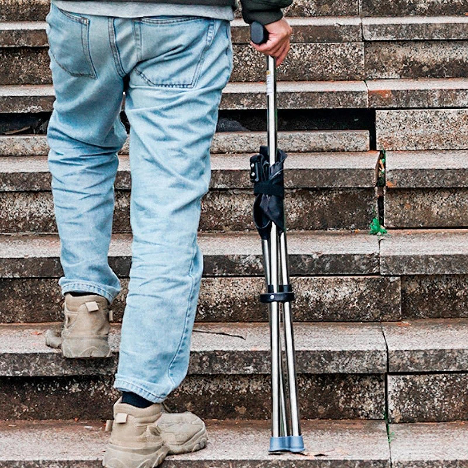 MagiDeal Bastón de trekking con asiento, taburete de trípode, taburete portátil independiente, silla de bastón plegable para acampar, mujeres y personas