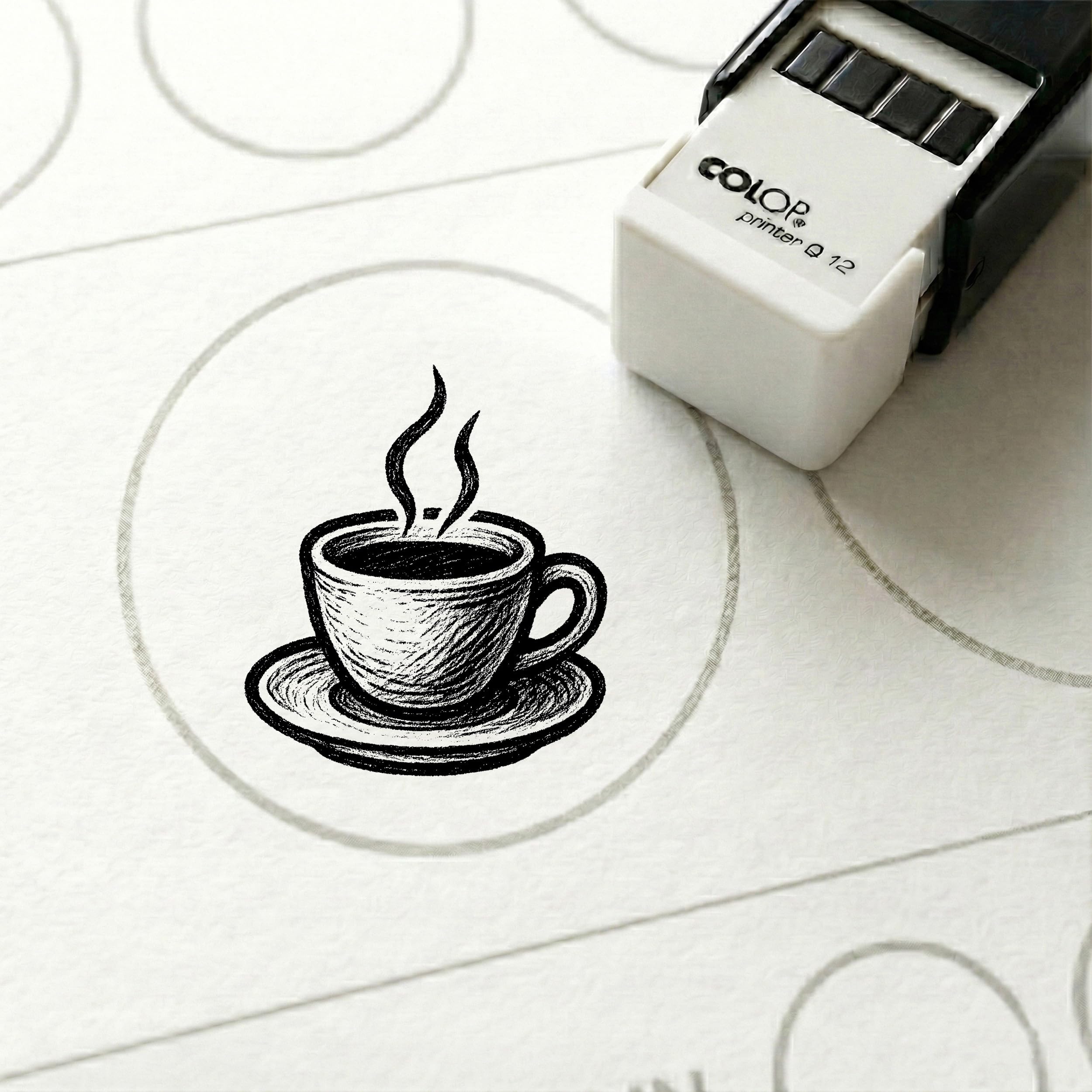 Dekolando Bonus Stamp Coffee Cup Cup 10 x 10 mm - Bonus Card Stamp for Café Coffee Bar Bakery Café Breakfast Restaurant - Stamp Bonus Card Customer Card Stamp Card