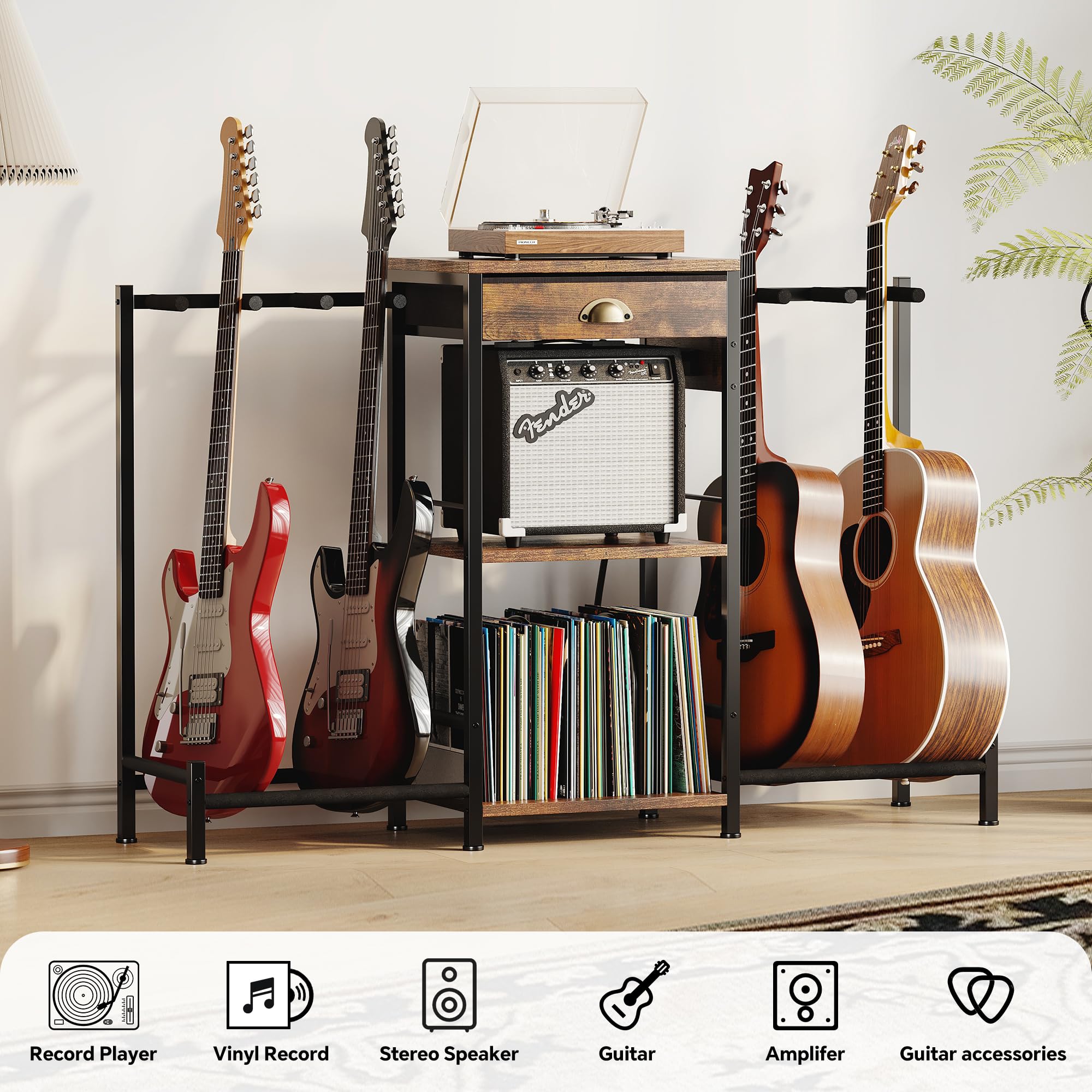 Gitarrenständer, mehrere Instrumentenhalter für elektrische und akustische Gitarren