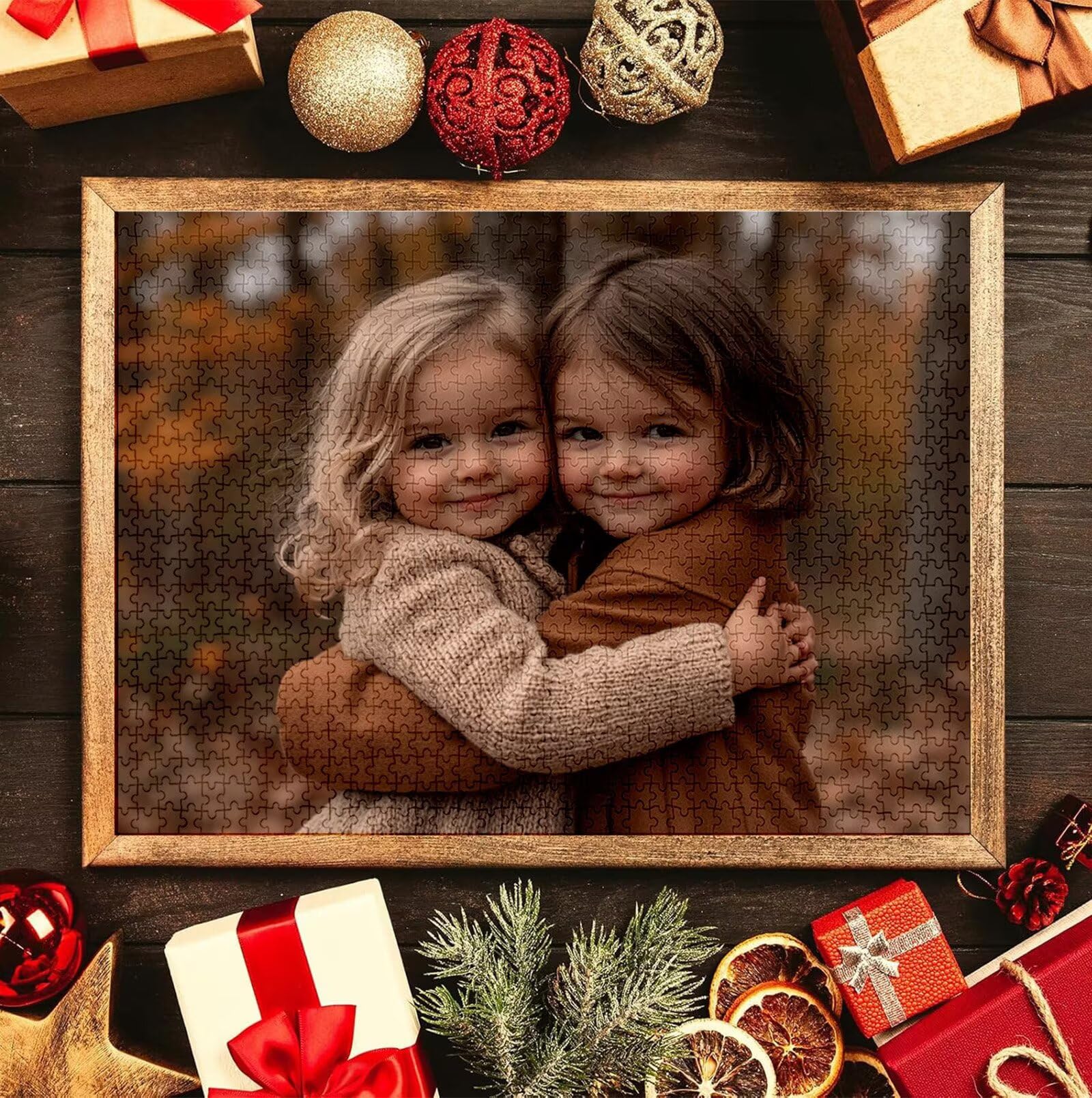 Puzzle Personalizado con Foto, Personalizada Rompecabezas Personalizado Diseña tu Logo Foto o Texto, Personalizado Navidad Halloween San Valentín Parejas Niños Familia Amigos h-4077