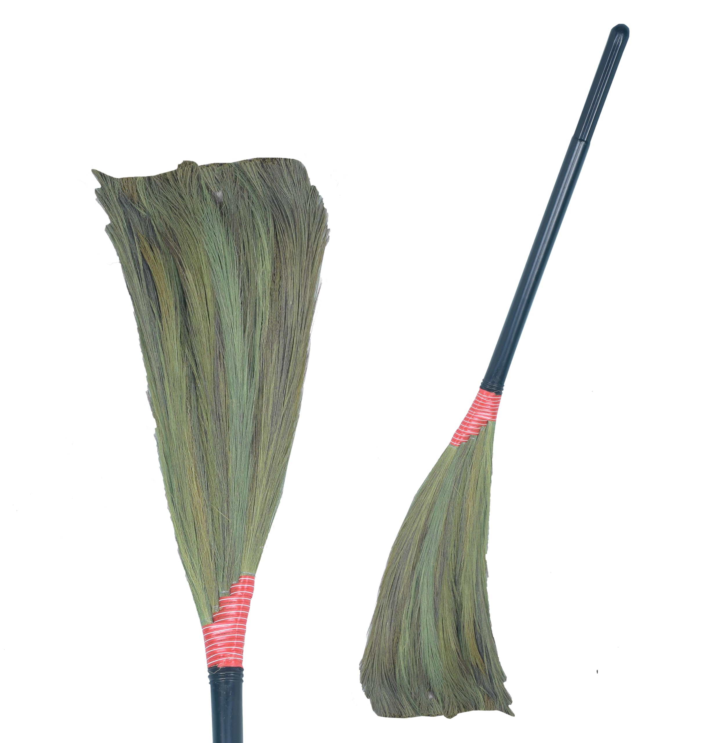 UMD Natural Grass Broom with Long Handle, Medium Weight, Wide Head, Low Dust Release, Extended Reach, No Need to Bend, 2X More Durable Grass (1)-image-38