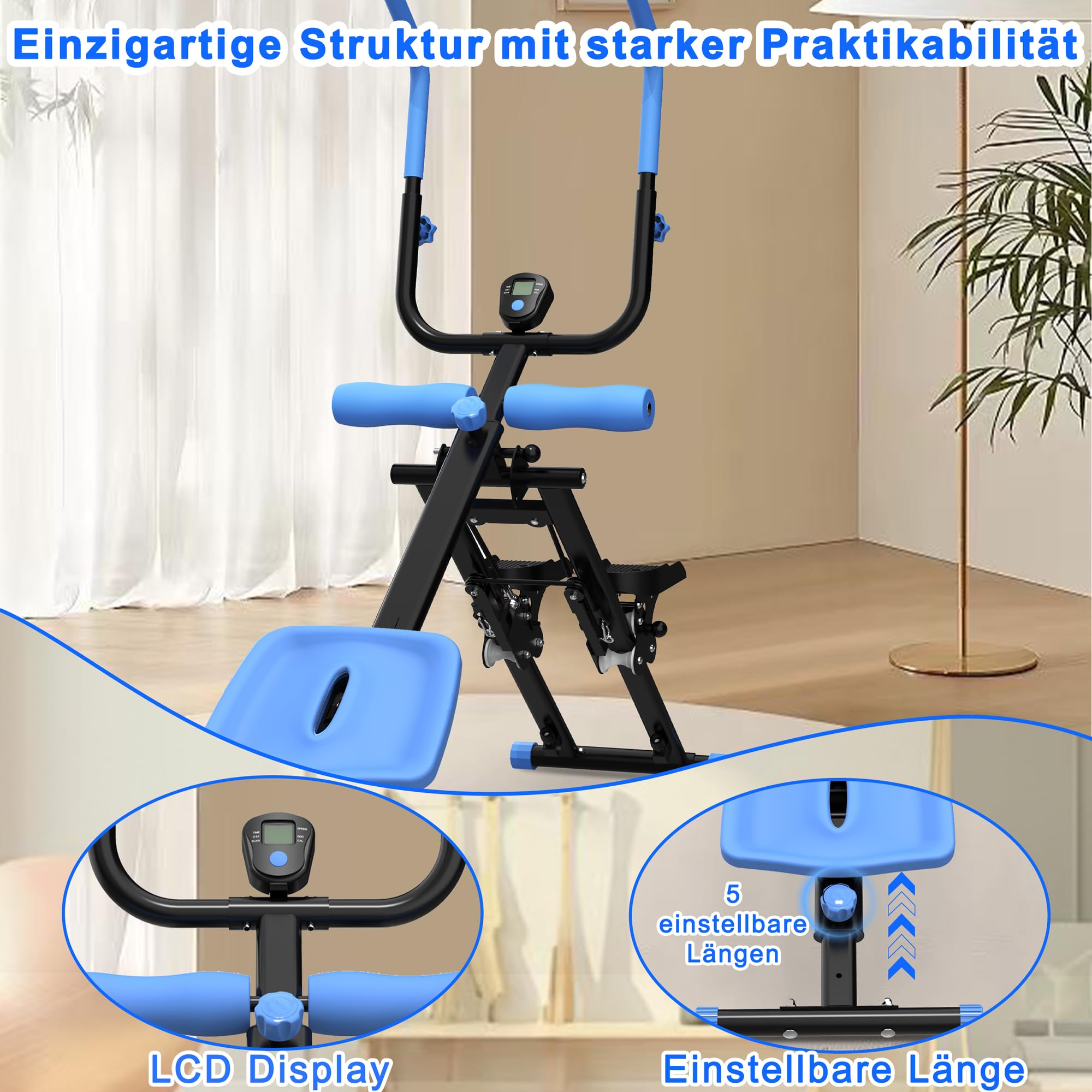 2 en 1 escaleras y abdominales – Máquina plegable multifunción para entrenamiento de cuerpo entero para gimnasio en casa
