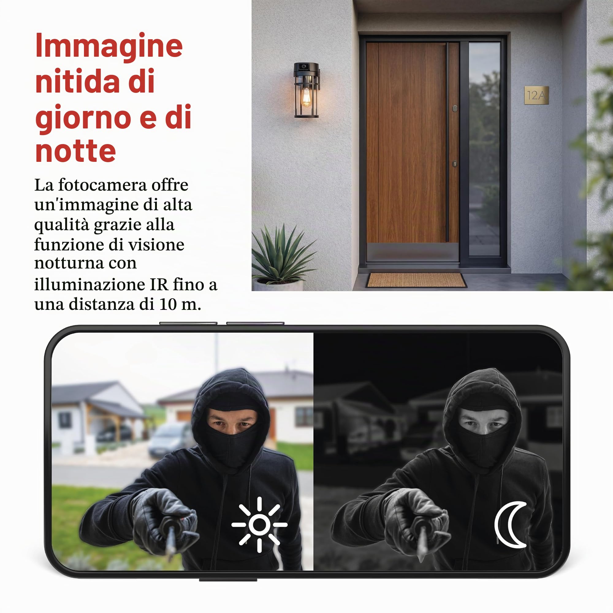 EMOS GoSmart - Telecamera Intelligente Esterno con WiFi & Luce 4MP 2.5K Telecamera di Sorveglianza - Girevole con Rilevamento di Movimento, Visione Notturna fino a 10m, Audio a 2 Vie - Per Lampada E27