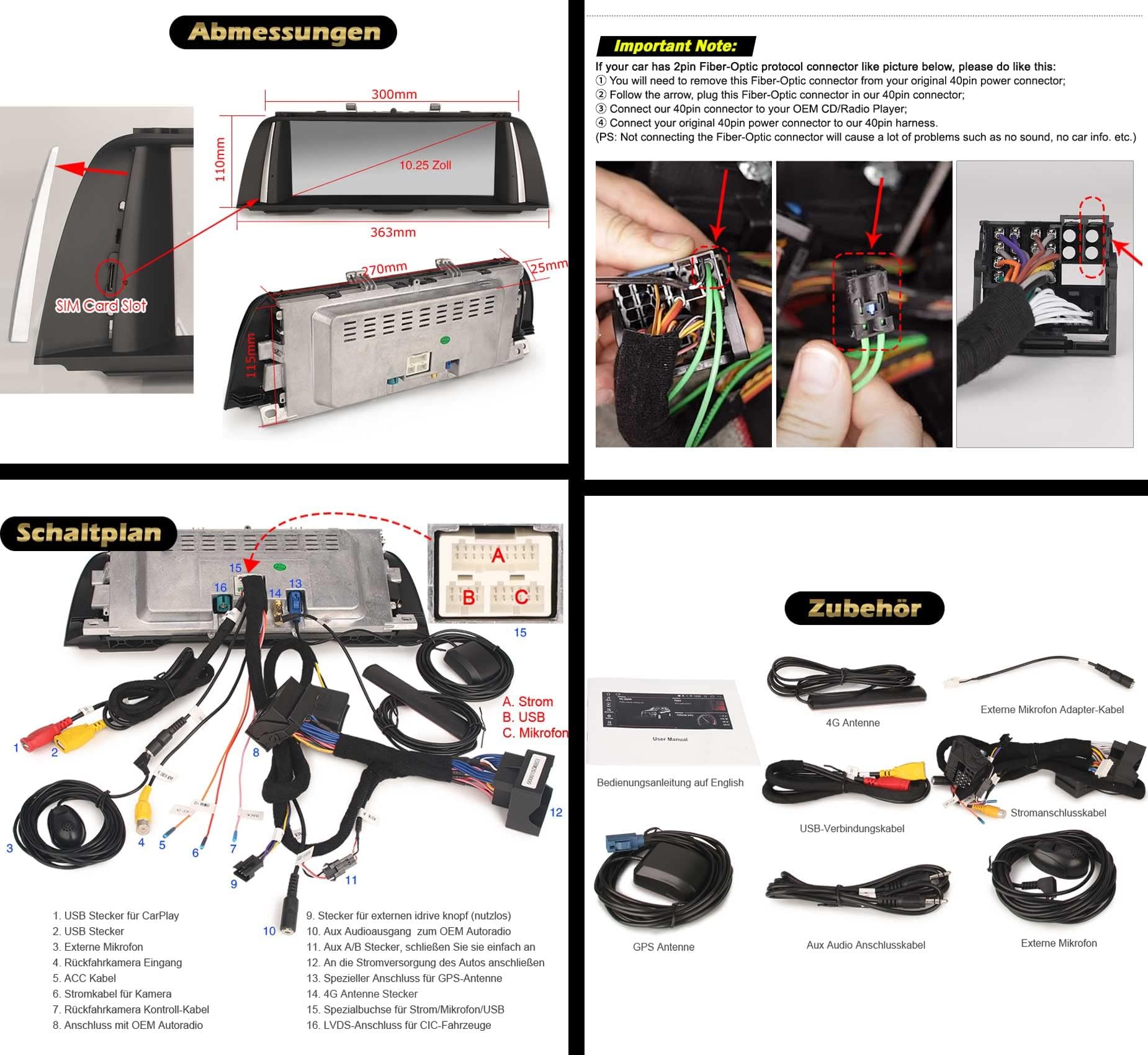 Erisin 10.25 Zoll Android 14 Autoradio mit GPS Navigation für BMW 5er F10/F11 2013-2016 NBT System Unterstützt OEM iDrive CarPlay Android Auto Bluetooth DAB+ WiFi USB IPS Bildschirm 8-Kern 4GB+64GB