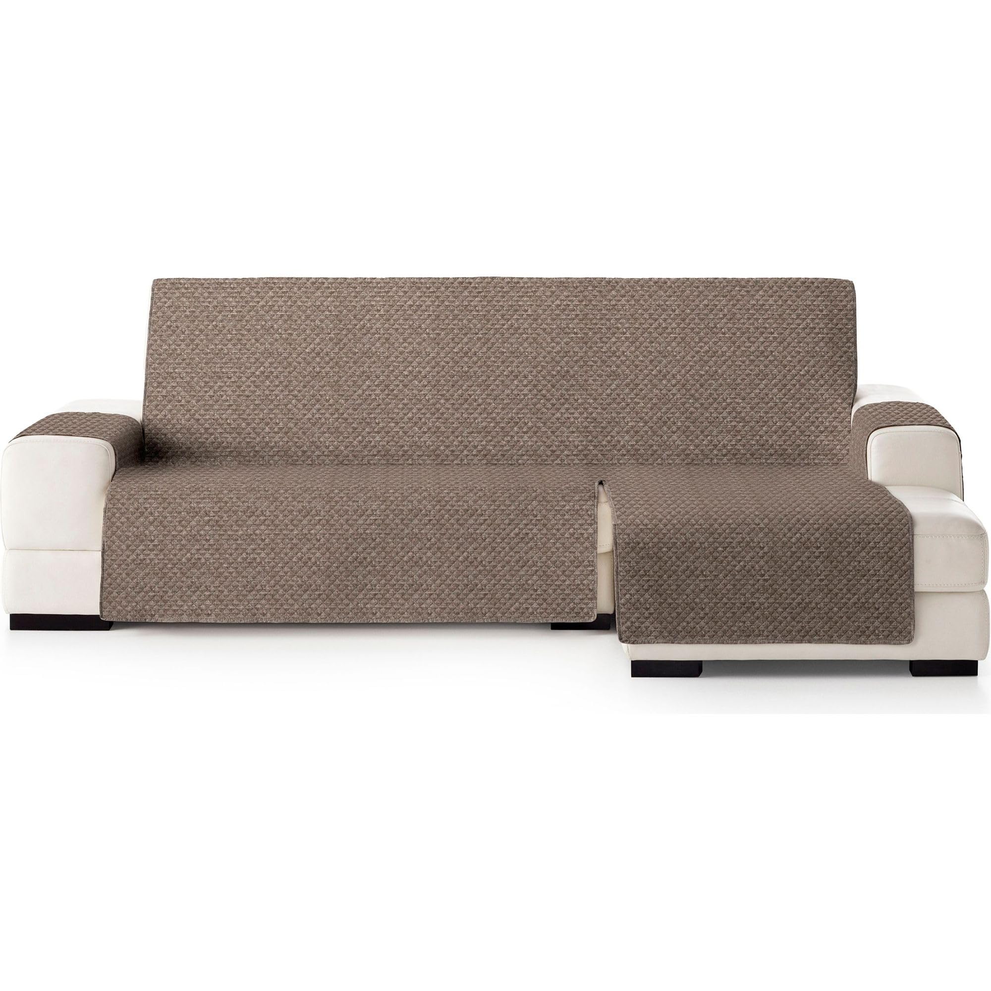 ECOMMERC3 | Chaise Longue Sofa Cover Normal Right - Versatile Fit and Easy to Place - Brown Right Chaise Longue Sofa Cover Ideal for Partial Protection and Use with Pets