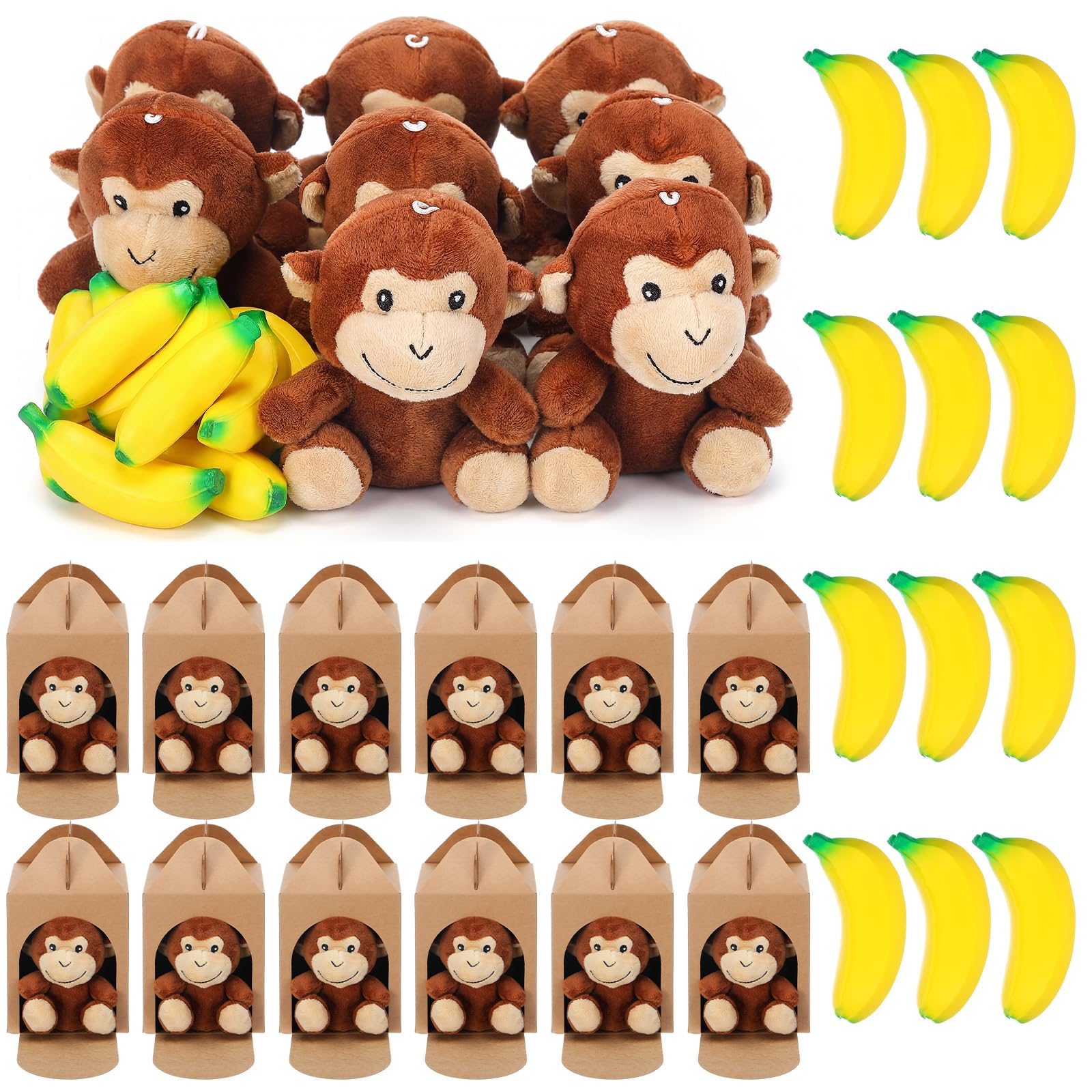 Amazon.com: JolliLudo 48 Pcs Adopt a Monkey Plush Party Favors