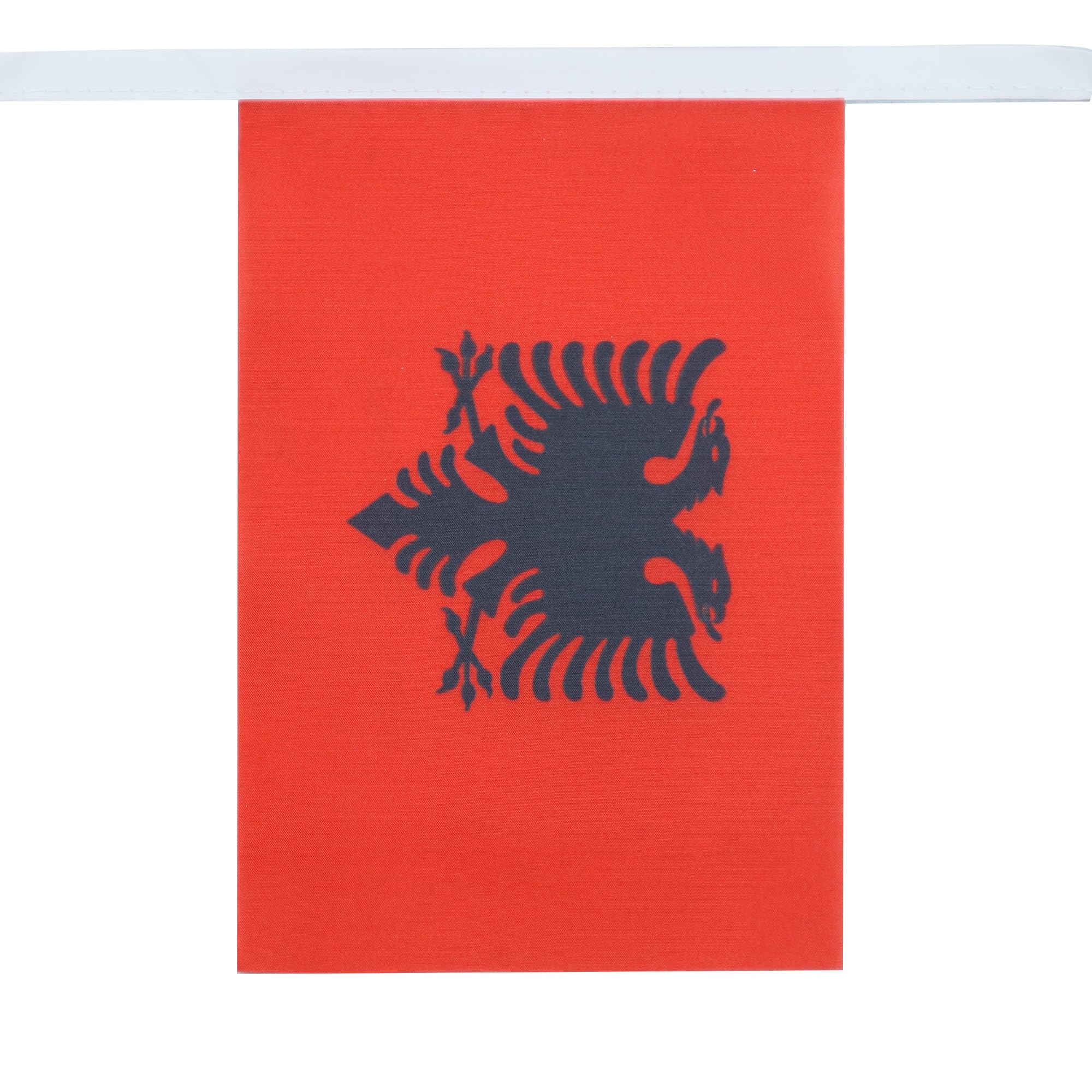 AZ FLAG Albania Bunting Flag, 20 Ft Garland with 20 Small Albanian Flags 8'' x 6'', 100% Polyester String Pennant, 6 meters — view 2