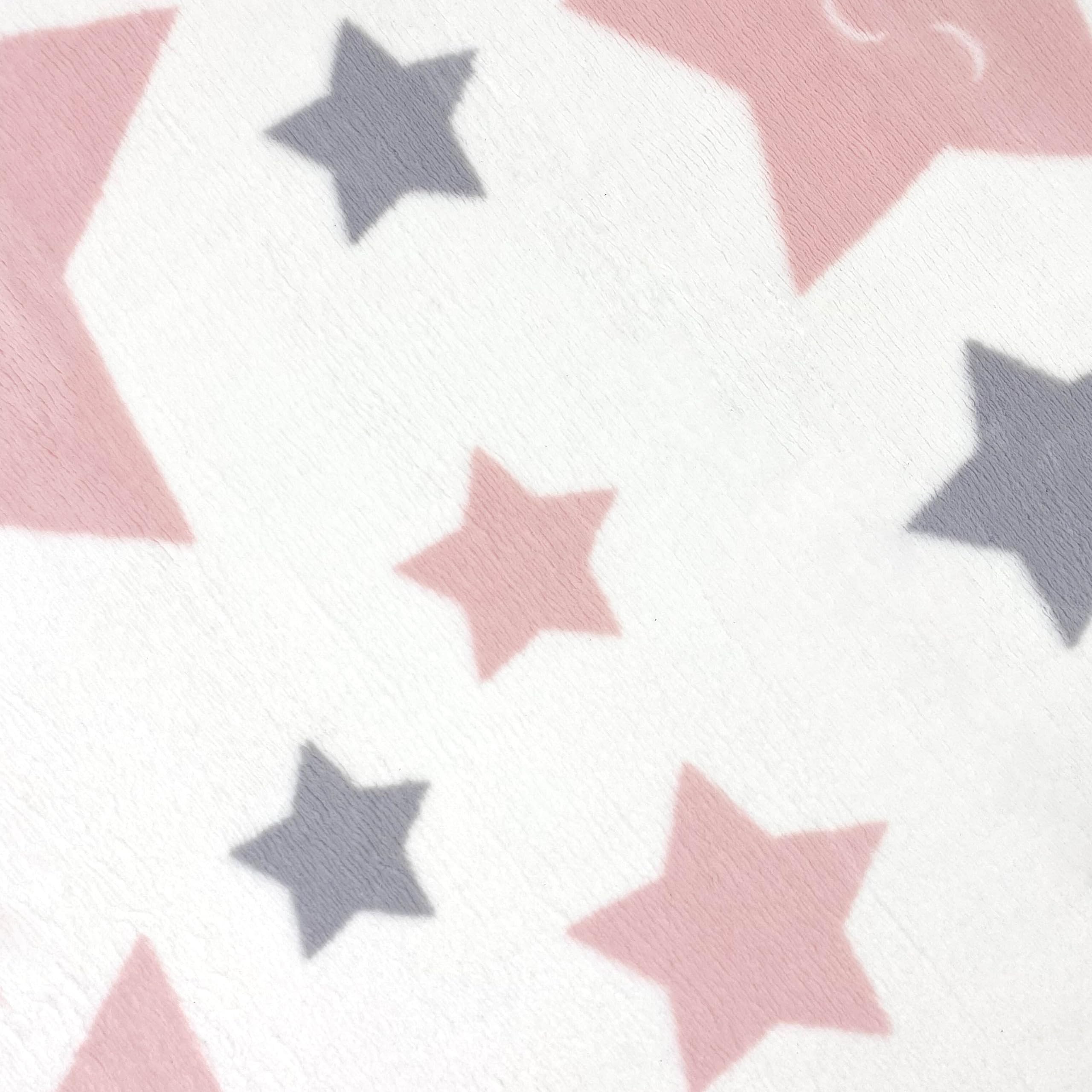 Teppich-Traum Alfombra Habitación Infantil Estrellas Suaves en Rosa, Gris Blanco 160 x 230 cm