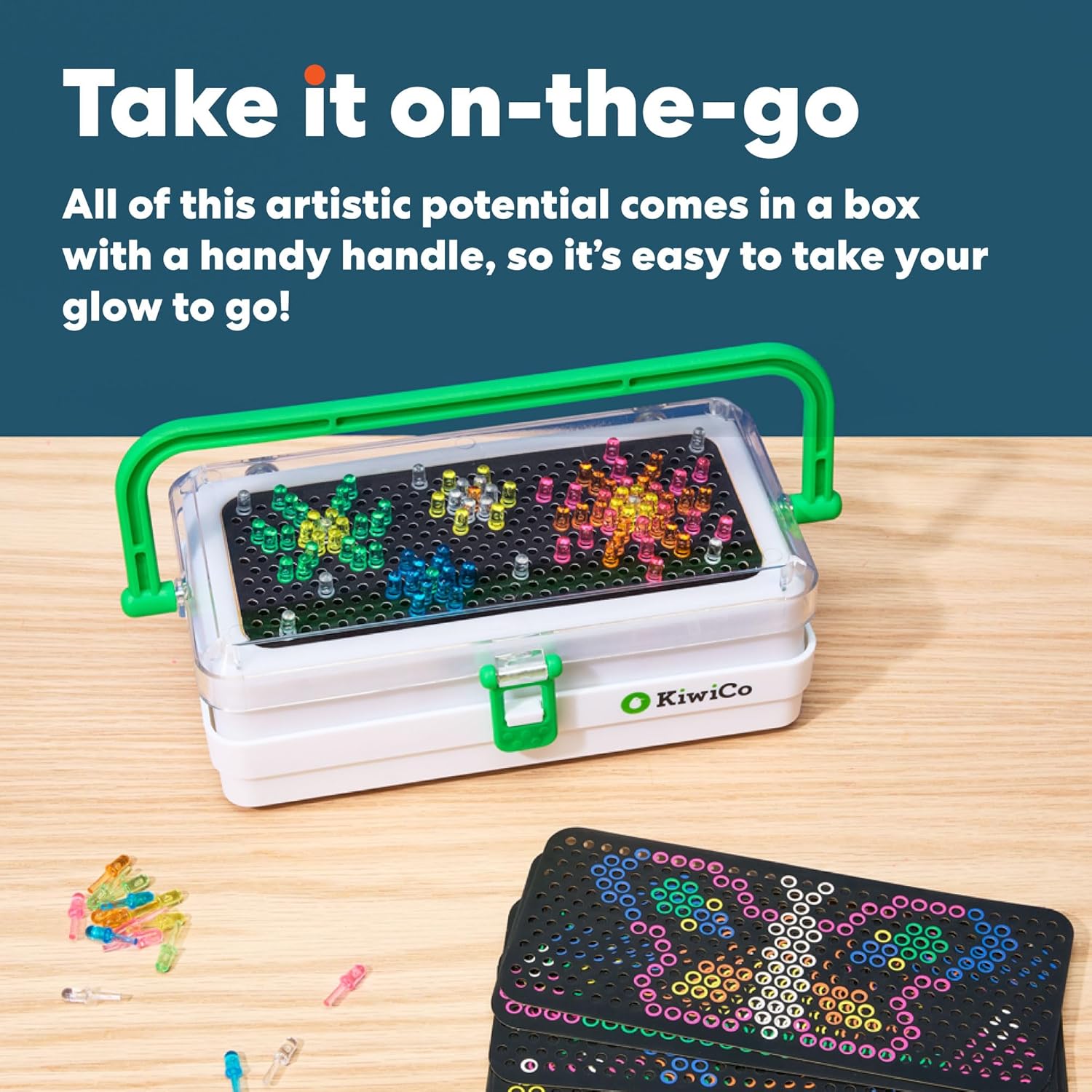 KiwiCo Pixel Art Kit for Kids Ages 5-8 – DIY Illuminated Arts & Crafts Lightbox – Screen-Free Creative Activity with Reusable Templates – 20+ Designs - Creative Art Gift