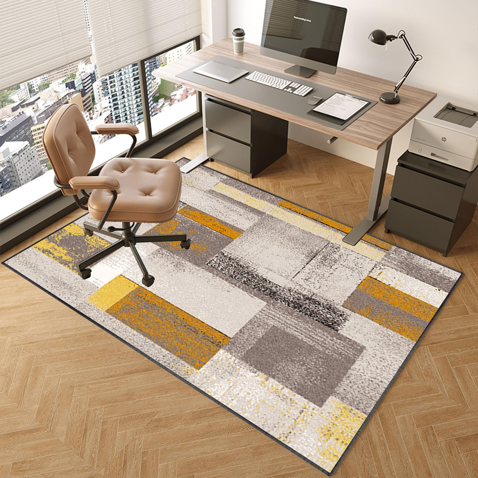 TOYOCC Office Chair Mat Desk Chairmats 100 x 140 cm, Office Chair Mats for Hardwood Floors Non Slip Floor Protector Mat for Chairs Pad Office Floor Protector Mat Computer Rolling Gaming Chair Mat