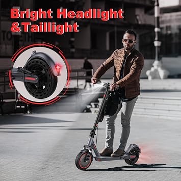 Maxshot Electric Scooter, 8.5 /10 /14 Tire, 16/19/22 Mph Top Speed, 12/16/21/27/28/49/50 Miles Long Range, Folding Escooter for Adults and Kids with Seat Bag, Dual Braking, Dual Suspension, App