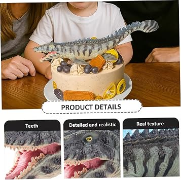 Mosasaurus Toy Artificial Realistic Dinosaur with Movable Mouth & Teeth, Educational Prehistoric Plastic Dinosaur for Kids