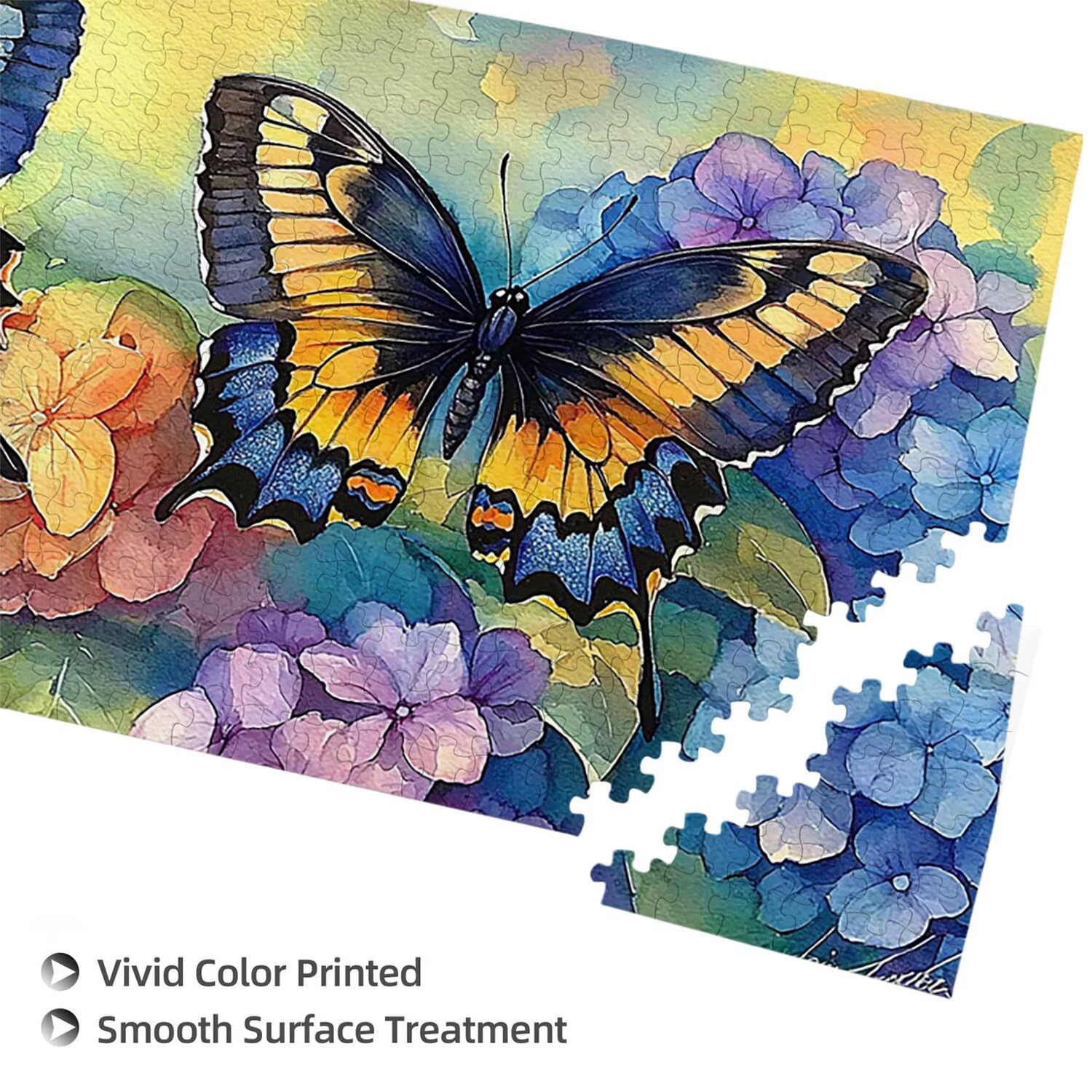 J-397 Puzzle 1100 puzzle dla dorosłych, wymagająca zagadka, prezent 87 x 42 cm, puzzle dla całej rodziny, prezenty dla kobiet i mężczyzn, temat: motyl haft kwiaty j-397