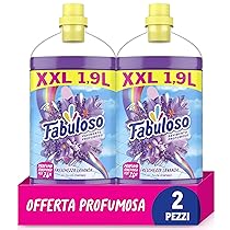 Fabuloso Detersivo Pavimenti Lavanda 1,9L | Detergente Multiuso | 100% Pulizia Istantanea | Profumo per 24 ore | Formula Biodegradabile al 98% | 99% Ingredienti di Origine Naturale (Confezione da 2)