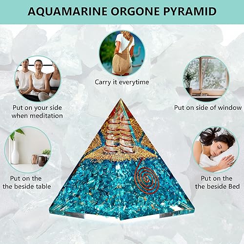 Miniatura 7 de Pirámide de Cristal de Selenita con Brillo de Orgón, Pirámide de Orgón de Selenita Hecha a Mano para Alta Frecuencia de Vibración, Poderes