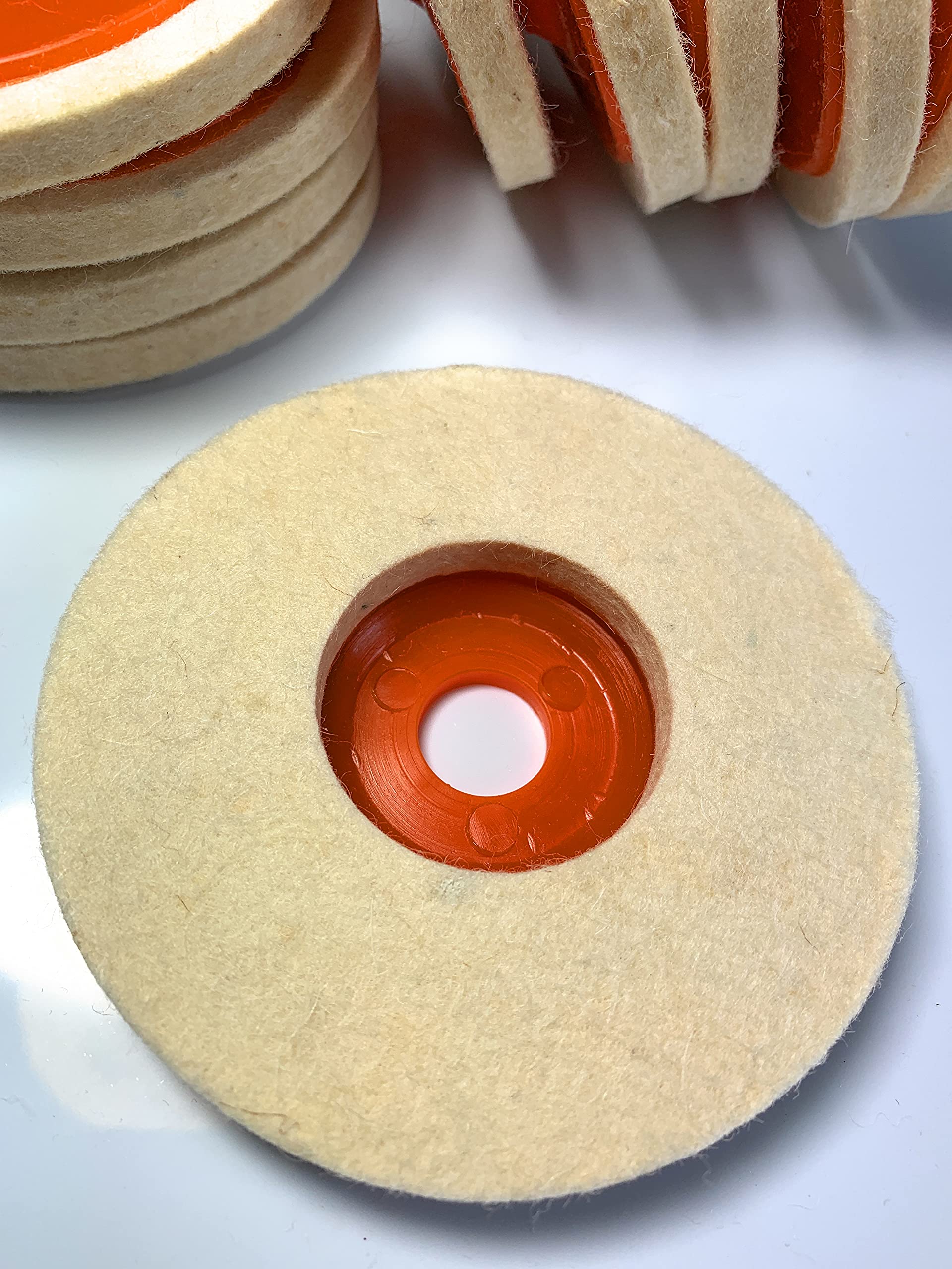 SIGNI Disco in feltro di lana per lucidatura a disco per smerigliatrice angolare, confezione da 10 (11,4 cm)