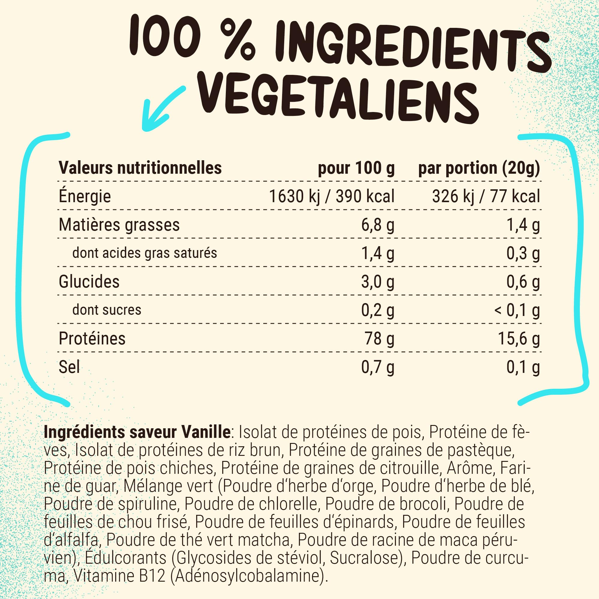 Powerstar PROTEINE VÉGÉTALE 500 g | Vegan protein powder sans soja | Poudre de protéines multicomposants enrichie de 10 superaliments | Fabrication en Allemagne | Musculaire | Vanille