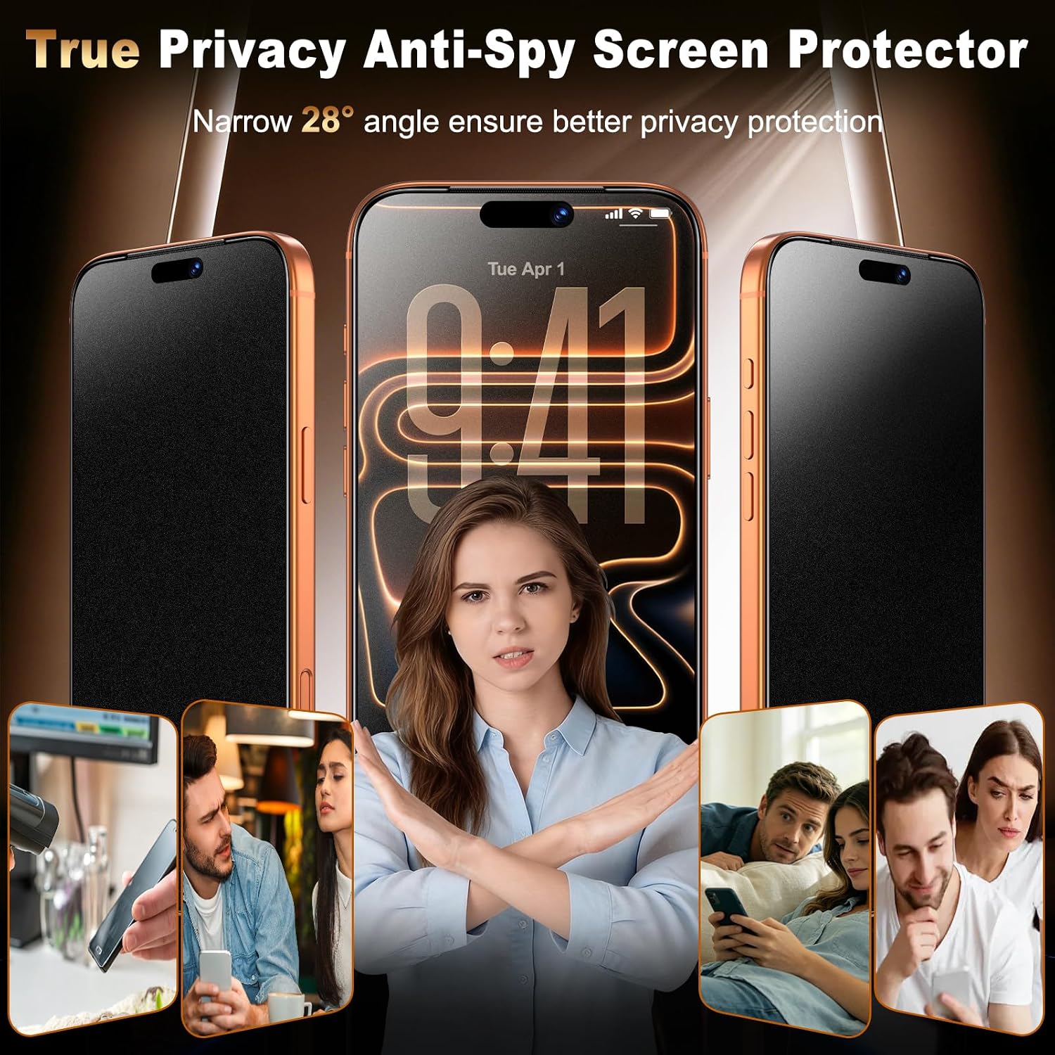 UniqueMe for iPhone 17 Pro Max Matte Privacy Screen Protector - 6.9 inch | 2 Pack,Anti-Spy,Smooth Matte Finish,9H+ Tempered Glass,Anti-Glare, Anti-Fingerprint, Bubble Free, Easy to Install