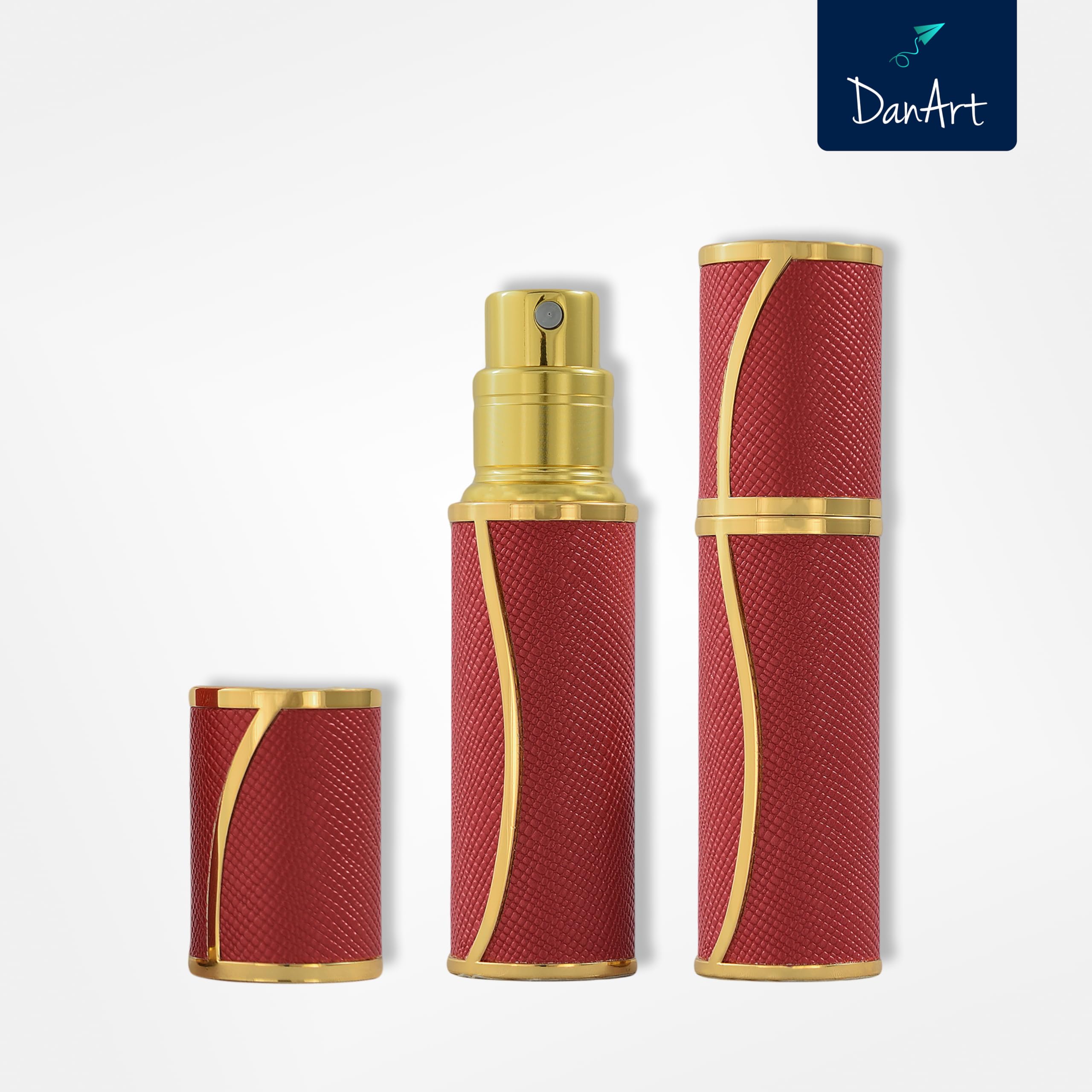 DanArt Refillable Travel Perfume Bottle Spray 5ml (Red)