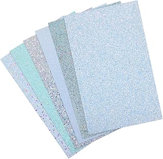 jojofuny 6 Hojas Cuero Sintético Brillante para Diy Decoraciones Lazos y Accesorios Color Azul Aleatorio