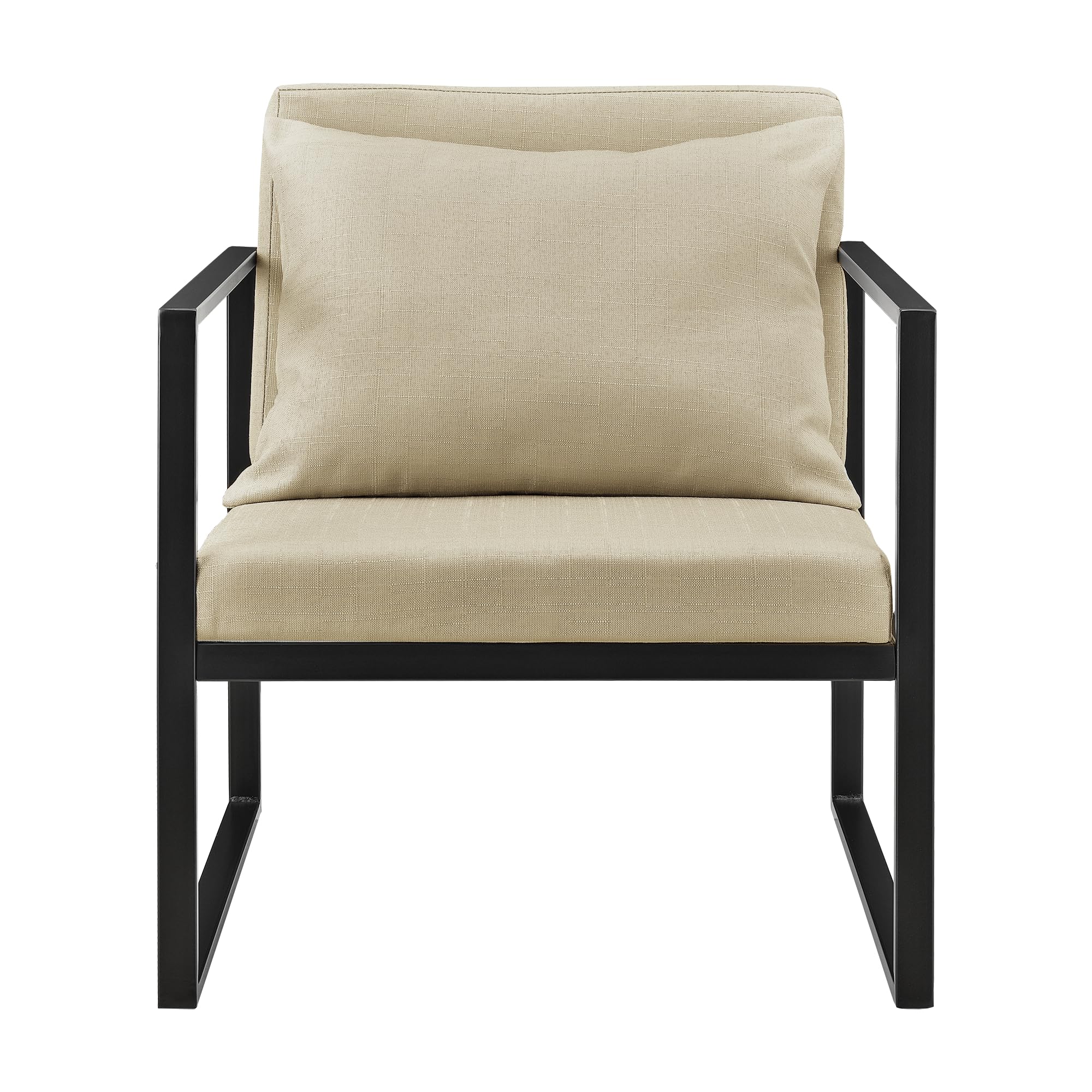 [en.casa] Set de 2X Sillones de Comedor Textil y Hierro - 70 x 60 x 60 cm - Color Arena