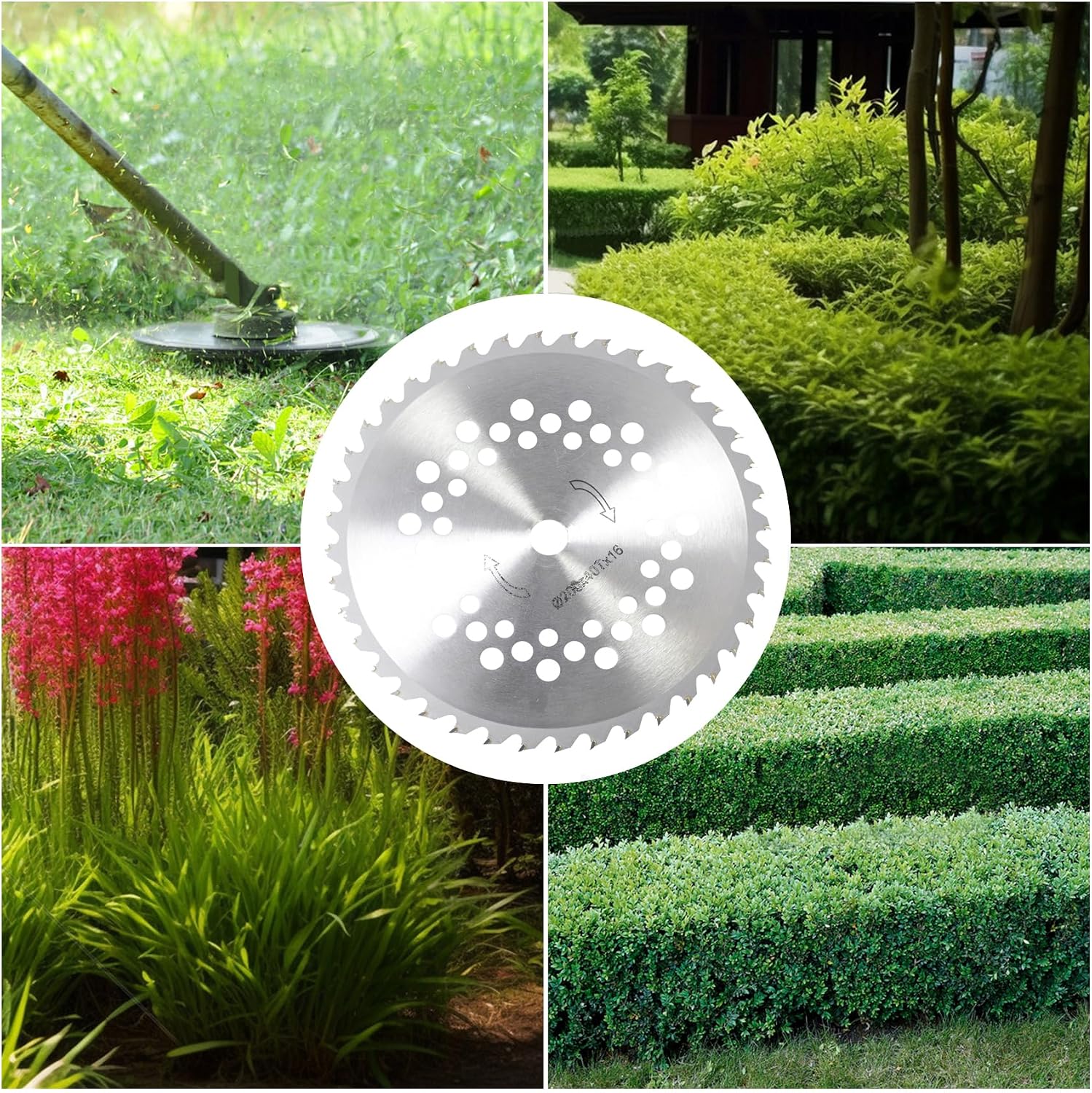 2 Pack Carbide Tip Brush Cutter Blades Weed Eater Blades for Grass Cutter Trimmer