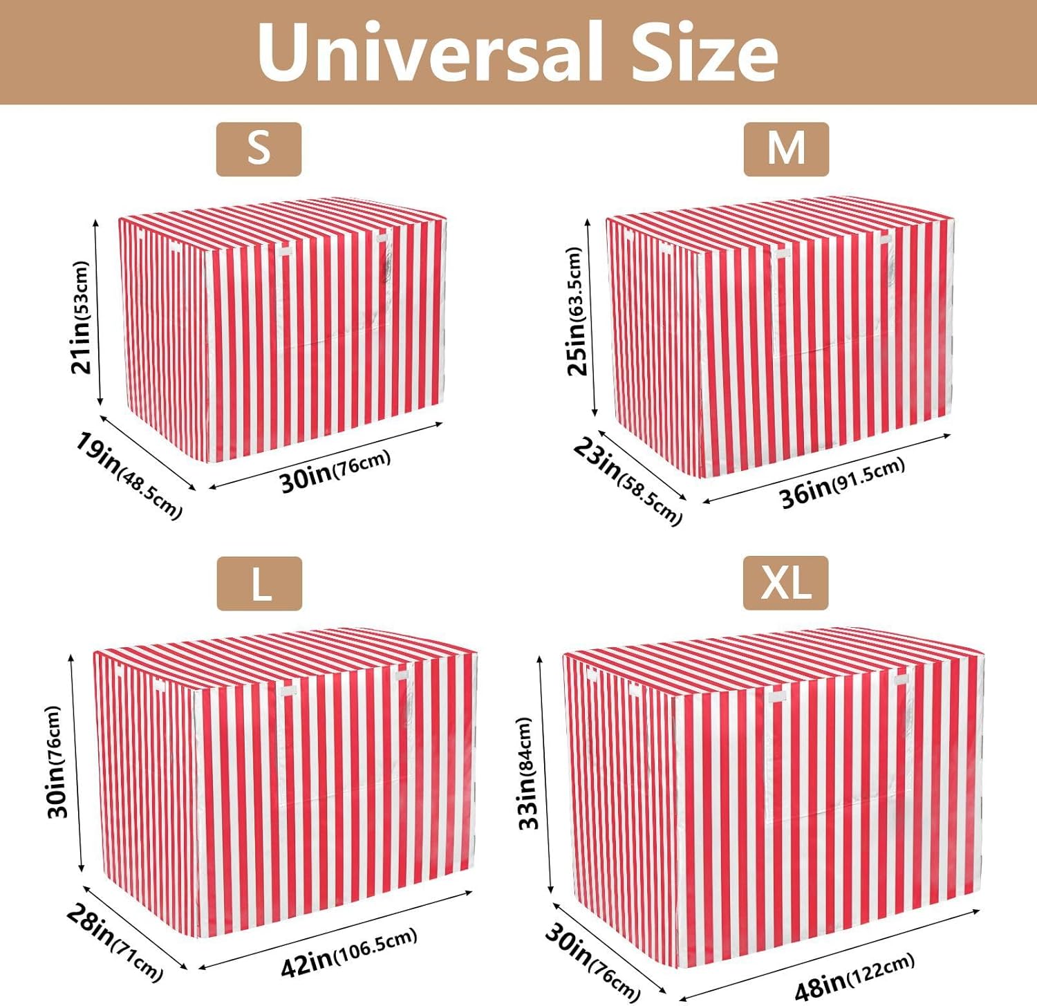 Red White Stripe Dog Crate Covers Universal Size Fit, Cage Cover for Indoor Pets, X-Large